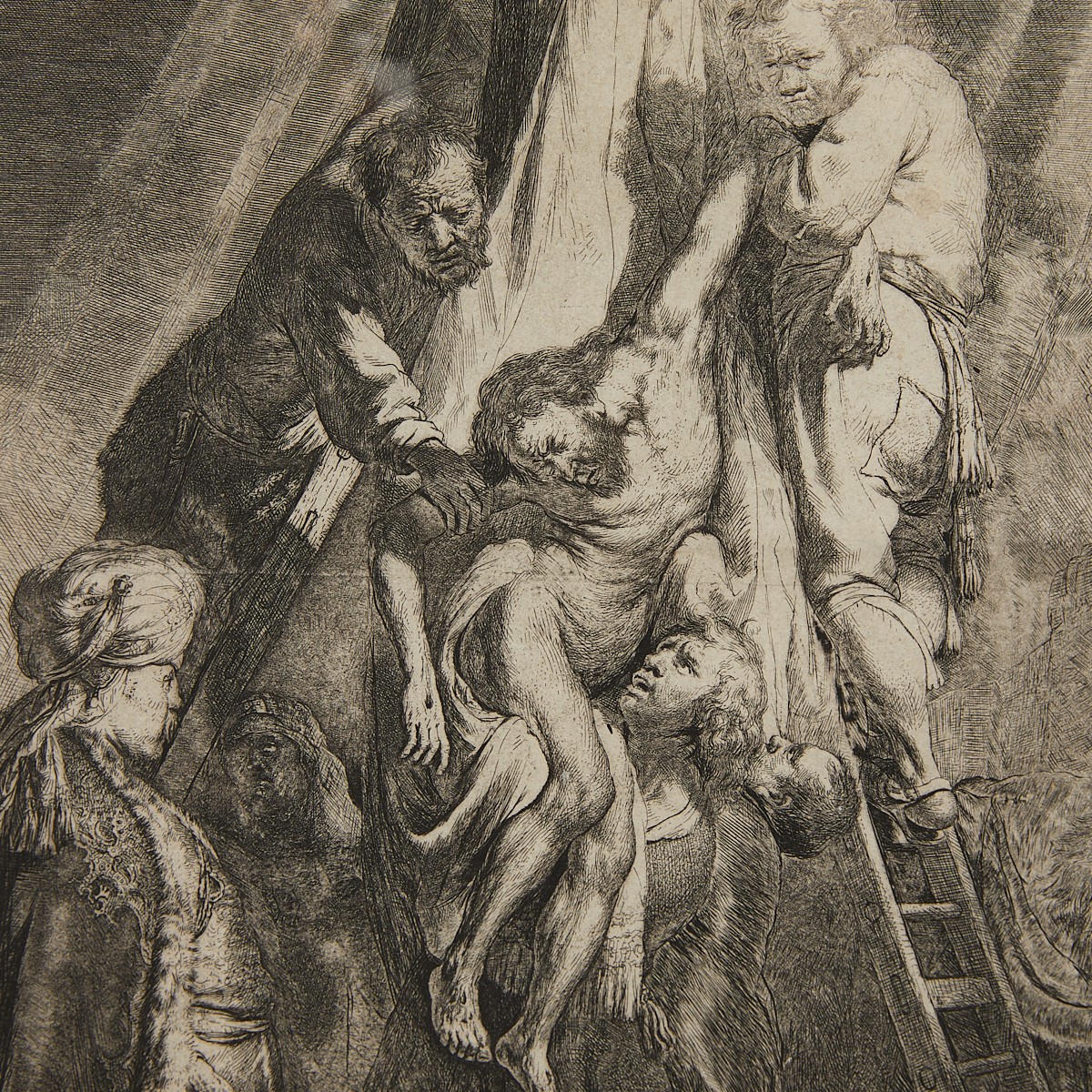 Rembrandt "The Descent from the Cross" 2nd Plate - Image 2 of 6