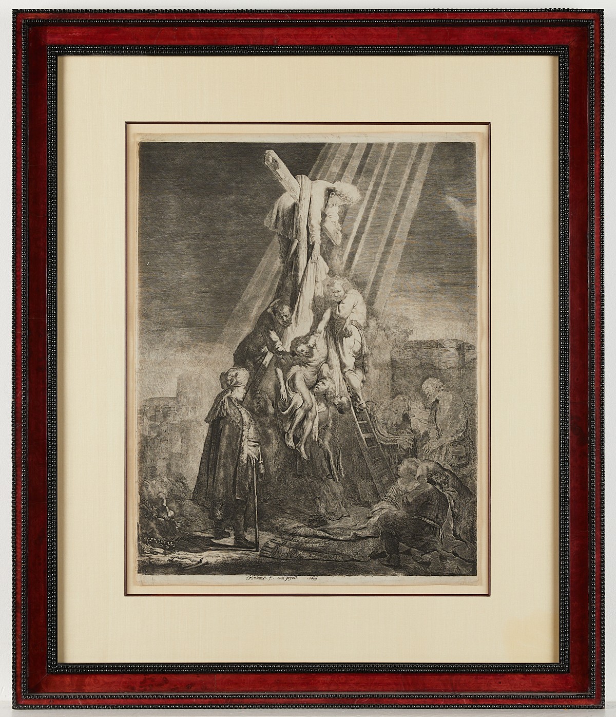 Rembrandt "The Descent from the Cross" 2nd Plate - Image 3 of 6