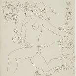 Hans Erni Running Nude Pen & Ink Drawing