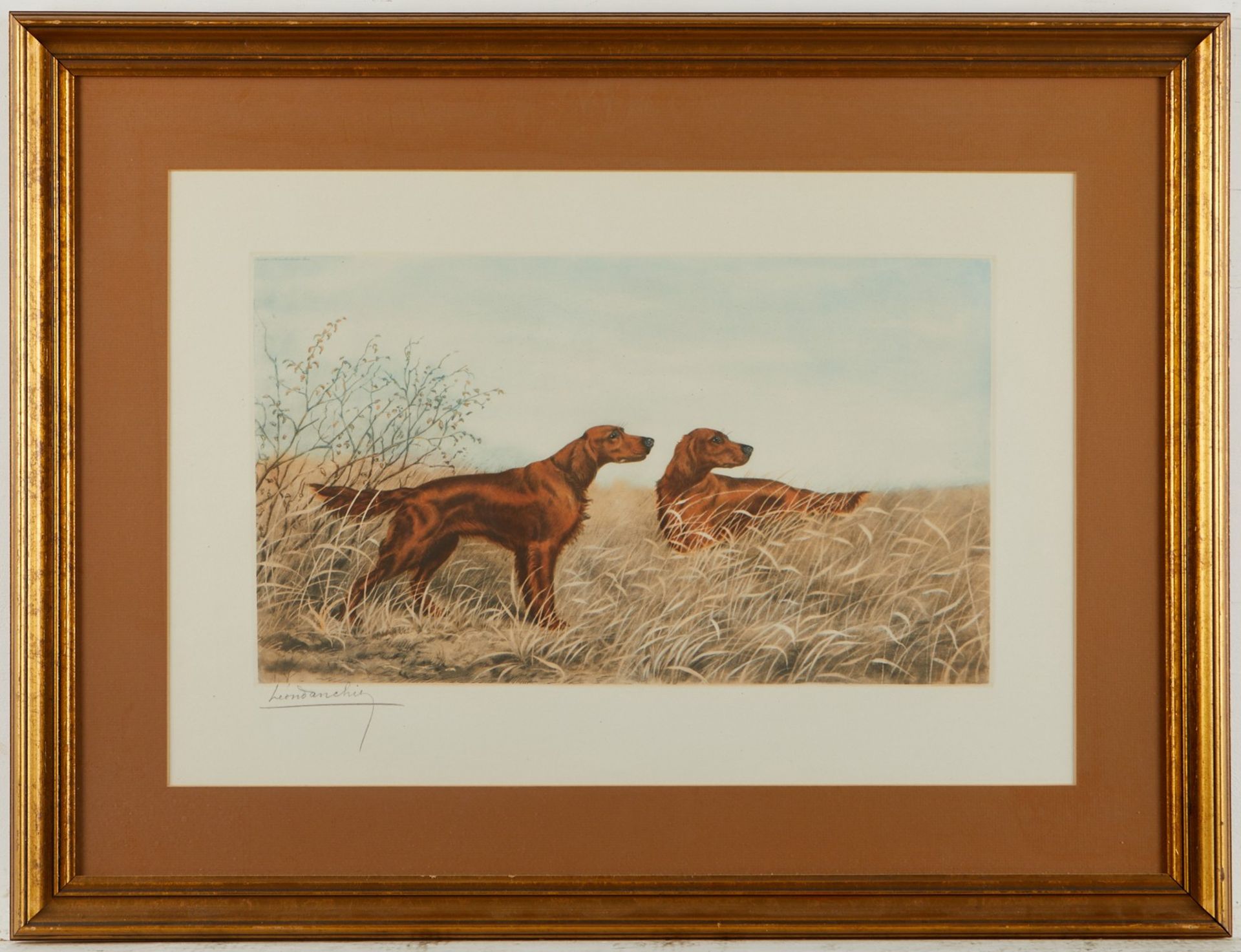 Group of 2 Leon Danchin Hunting Dog Etchings - Bild 4 aus 11