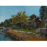 Reed Kay "Mill River Bank" 2003 Oil On Canvas