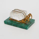 Russian Gilt Bronze Sleigh w/ Ice Paperweight