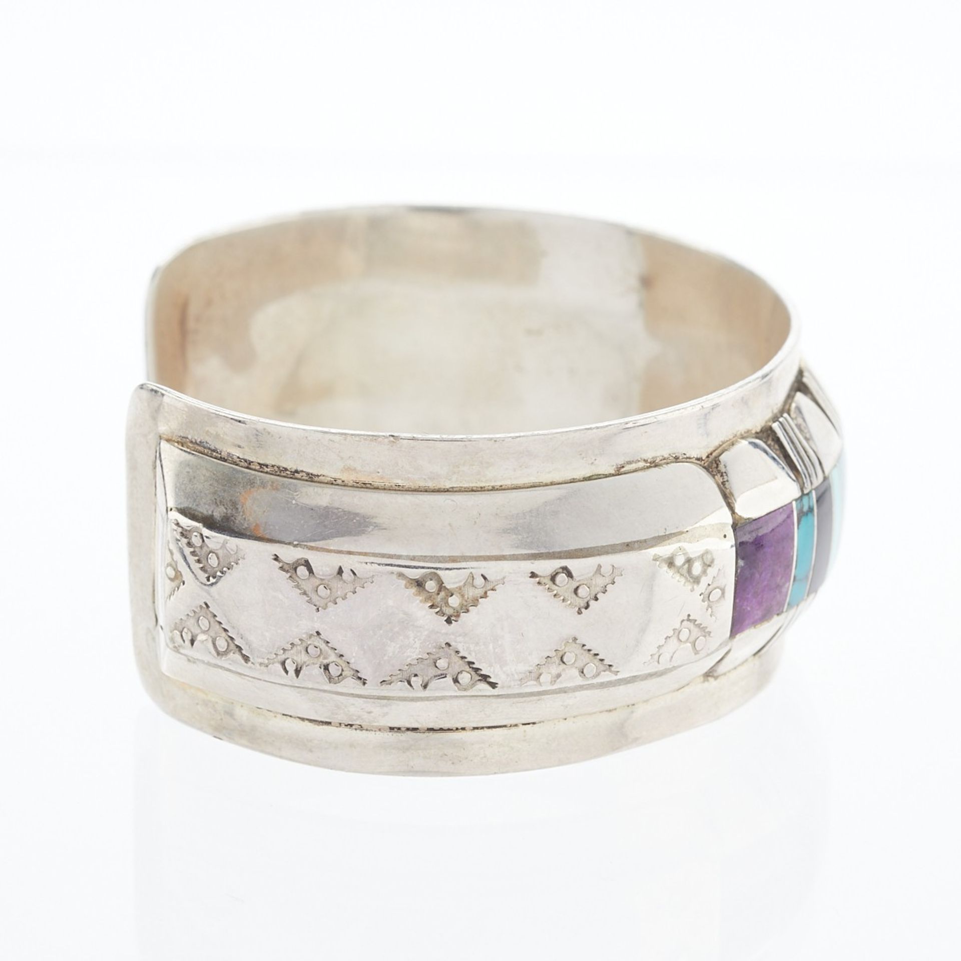 Southwest Sterling & Turquoise Cuff Bracelet - Image 5 of 9