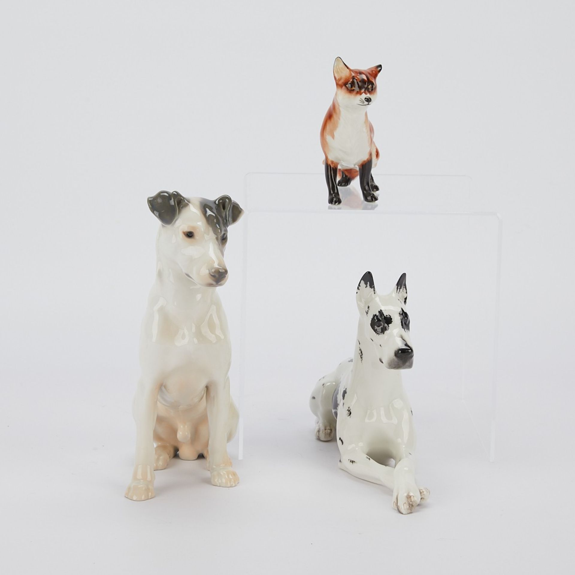 Group of 3 Porcelain Animals - Dogs and Fox - Image 3 of 13