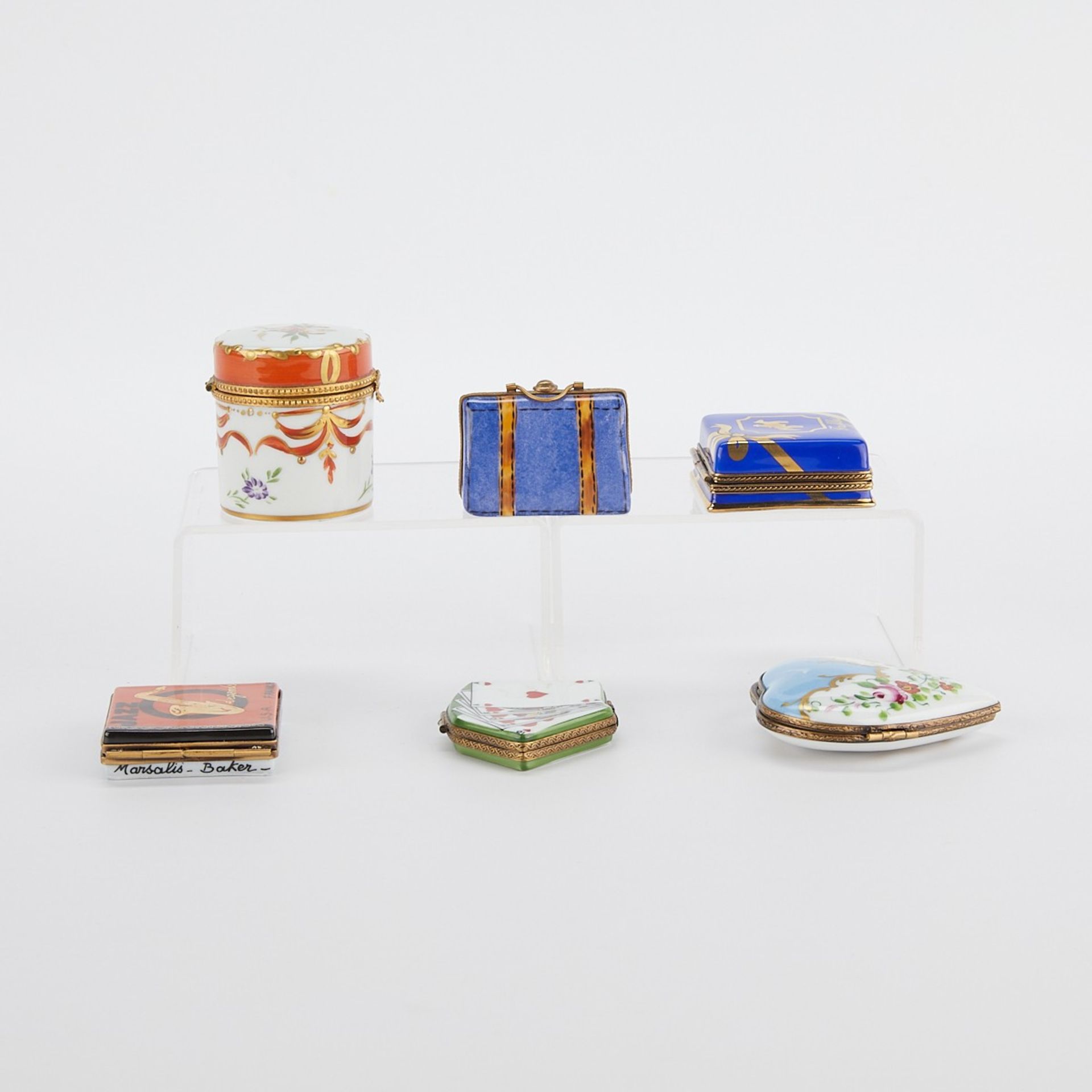 6 Porcelain Limoges Trinket Boxes - Image 5 of 14