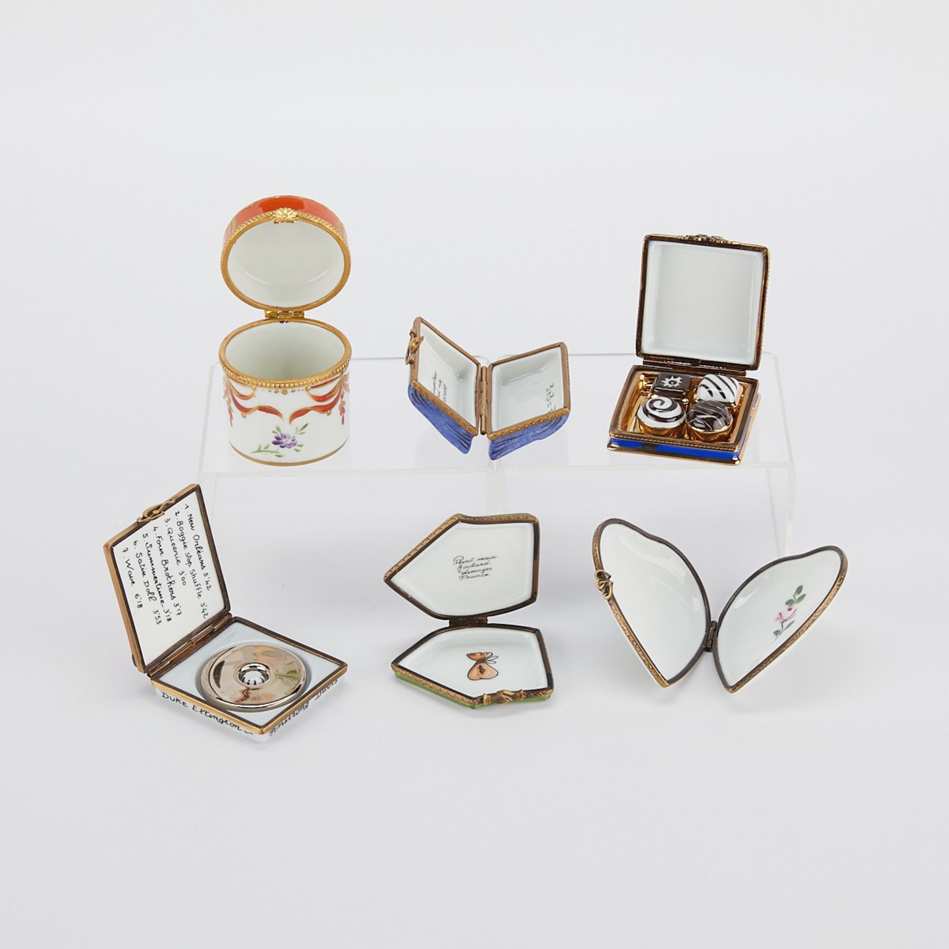 6 Porcelain Limoges Trinket Boxes - Image 2 of 14