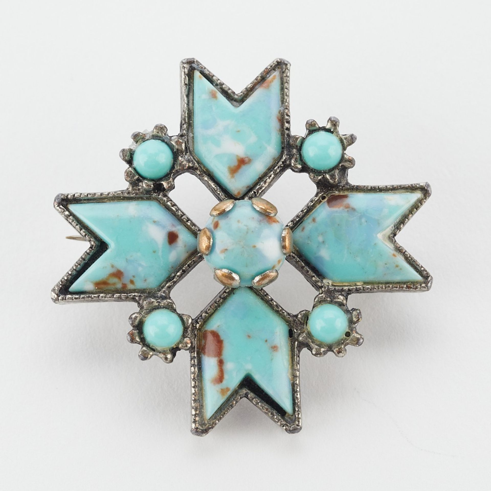 6 Southwest Turquoise Jewelry Rings, Pin, Bracelet - Image 15 of 16