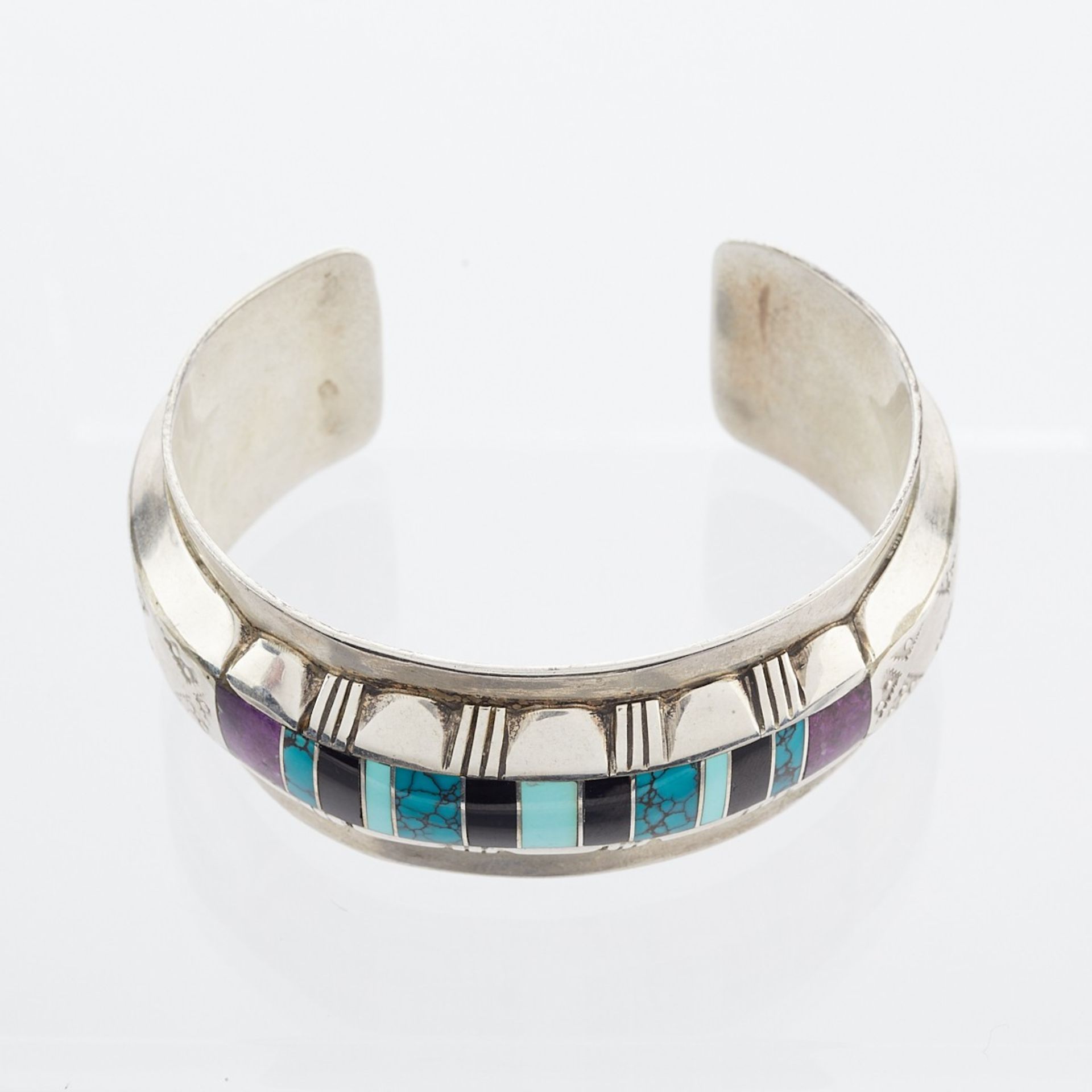 Southwest Sterling & Turquoise Cuff Bracelet - Image 6 of 9