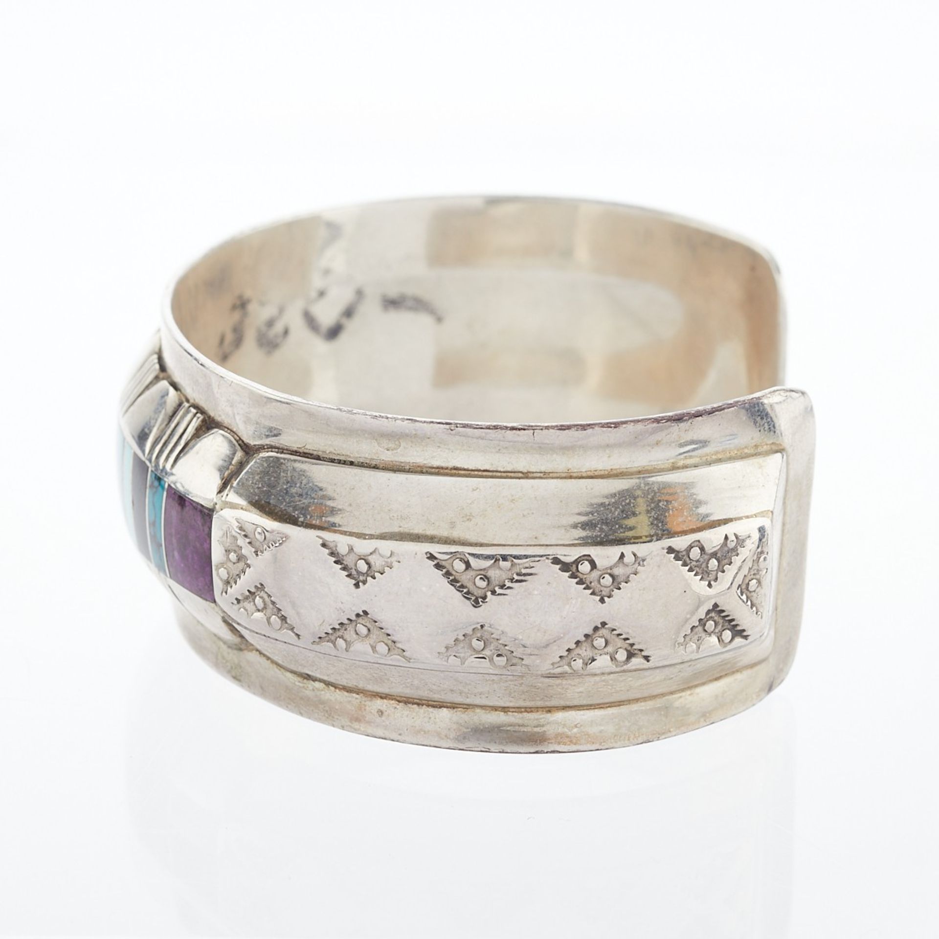 Southwest Sterling & Turquoise Cuff Bracelet - Image 3 of 9