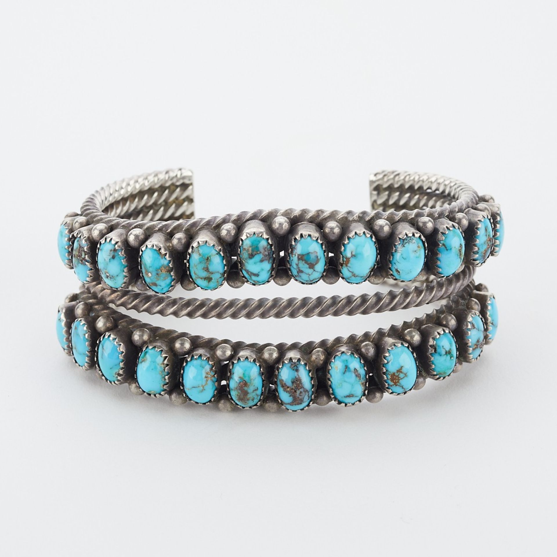 Group of 5 Southwest Turquoise Bracelet Cuffs - Image 8 of 10