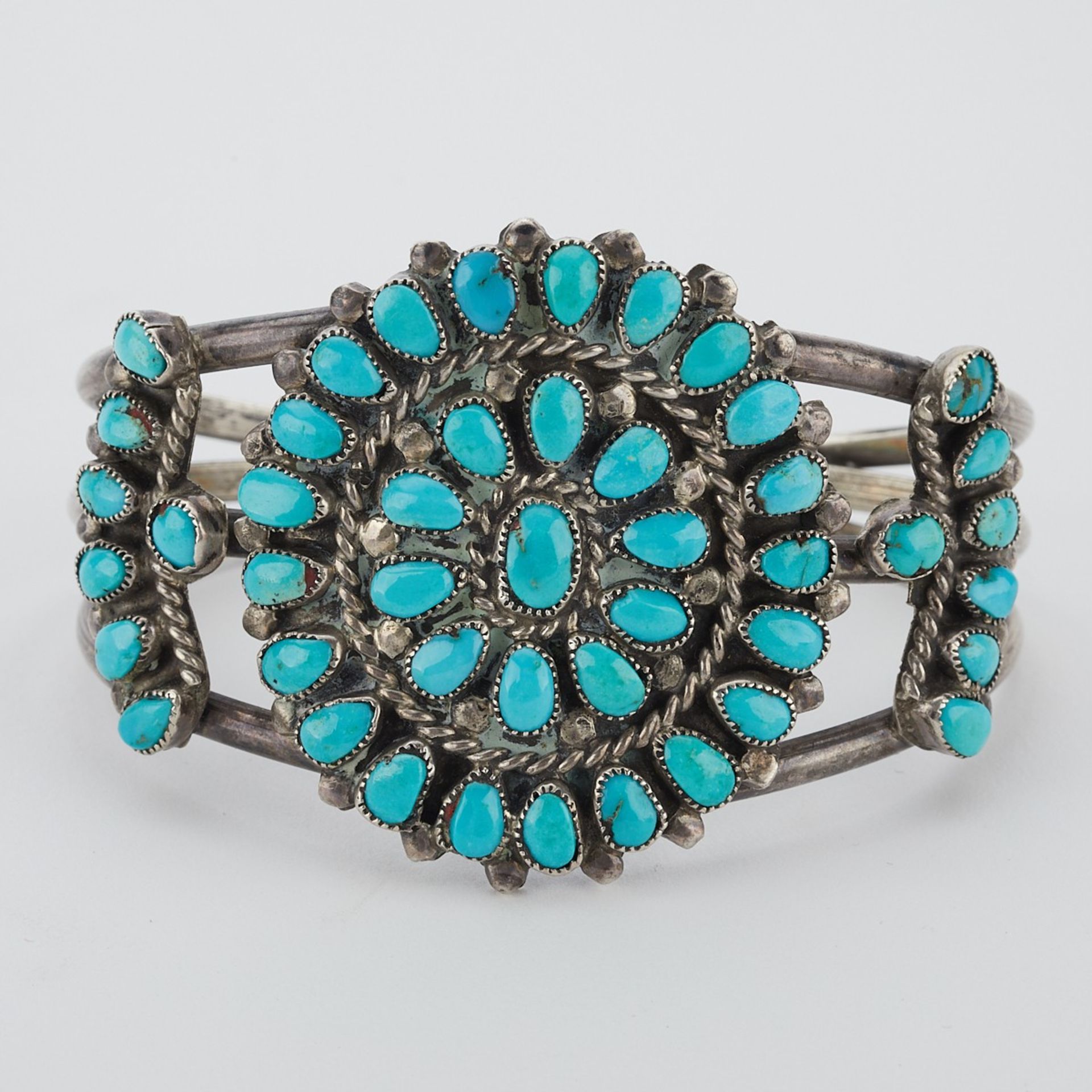 Group of 5 Southwest Turquoise Bracelet Cuffs - Image 7 of 10