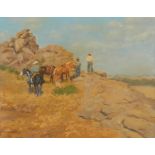 Bud Helbig "Open Country" Cowboys Oil on Canvas