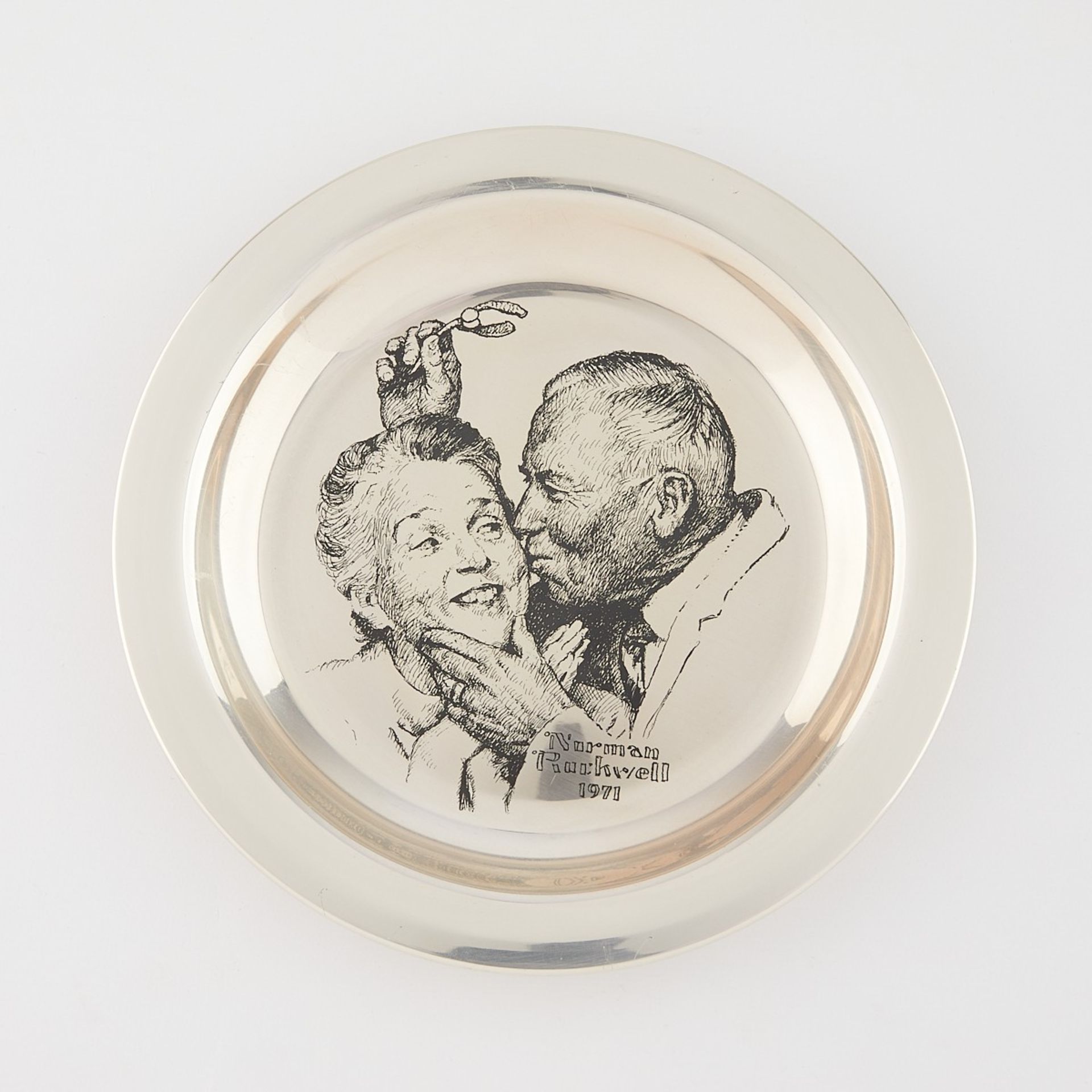 2 Norman Rockwell Sterling Silver Christmas Plates - Image 5 of 16