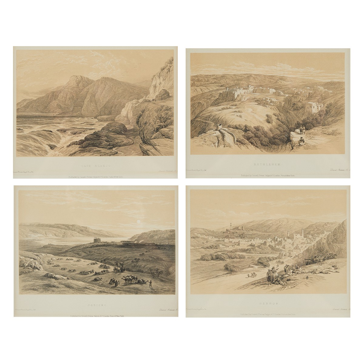 4 David Roberts Lithographs of the Holy Land