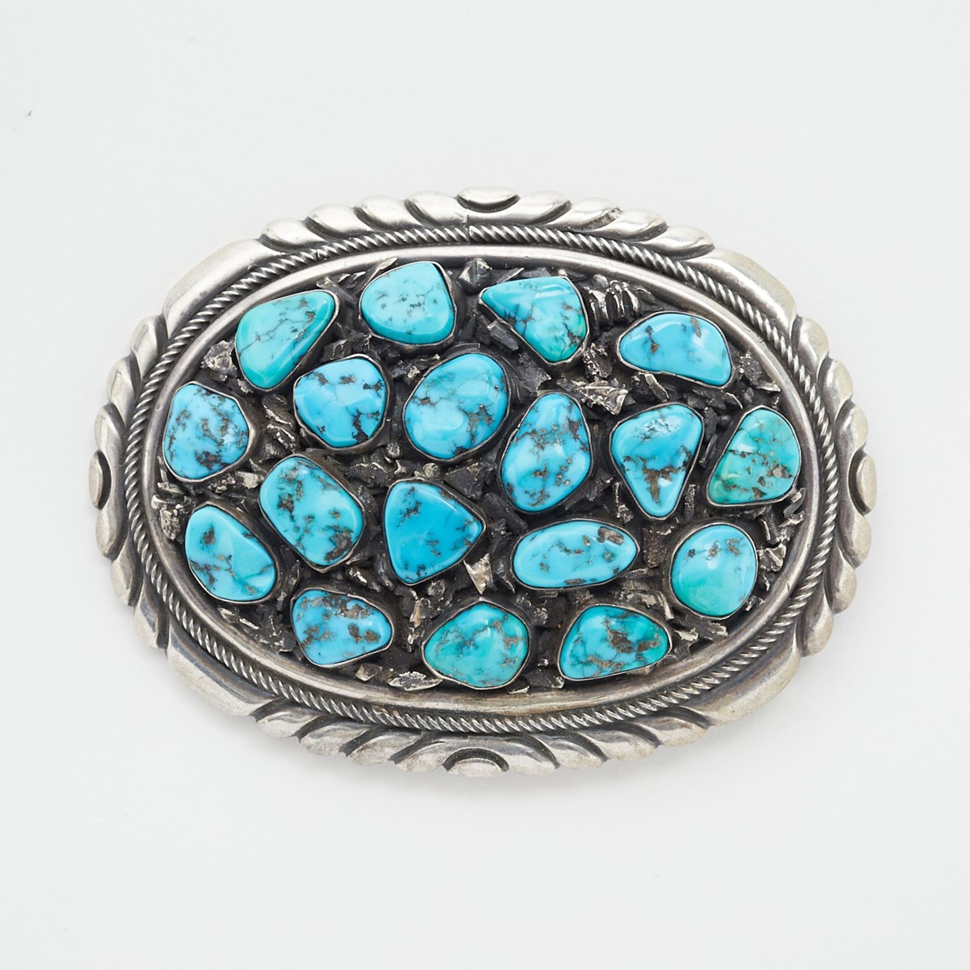 Harry Begay Sterling & Turquoise Belt Buckle - Image 2 of 6