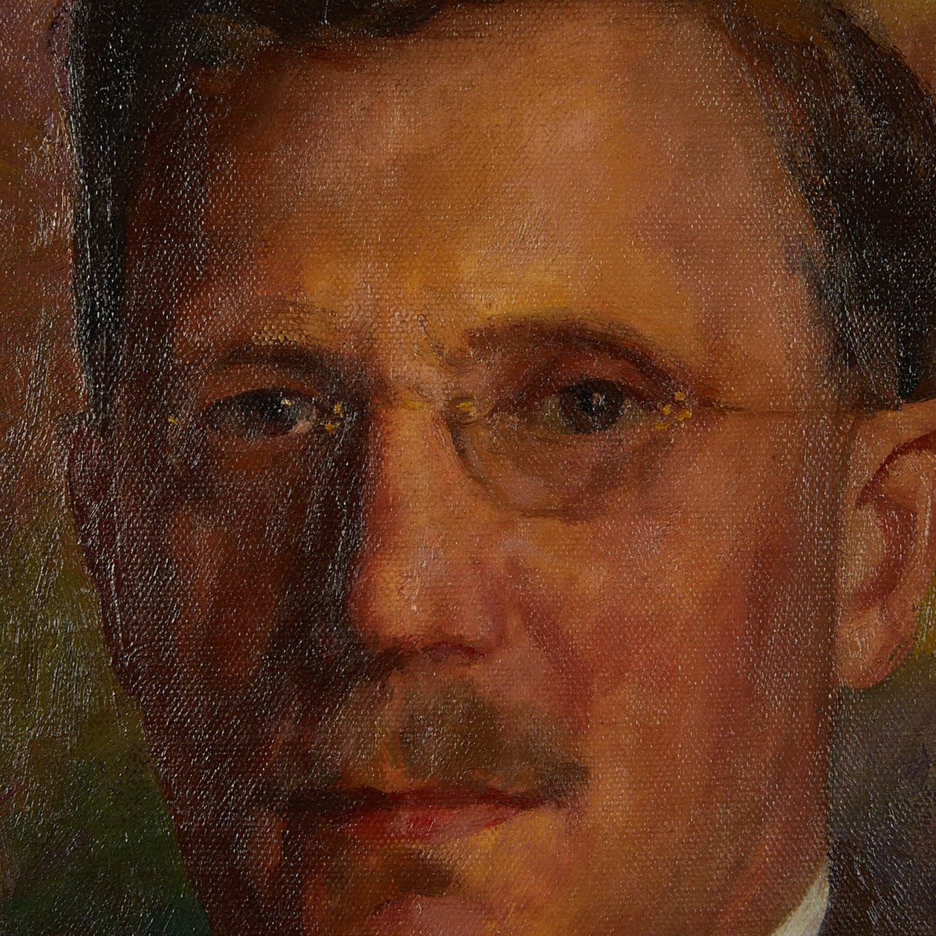 Unsigned Oil on Canvas Portrait Painting - Bild 2 aus 7