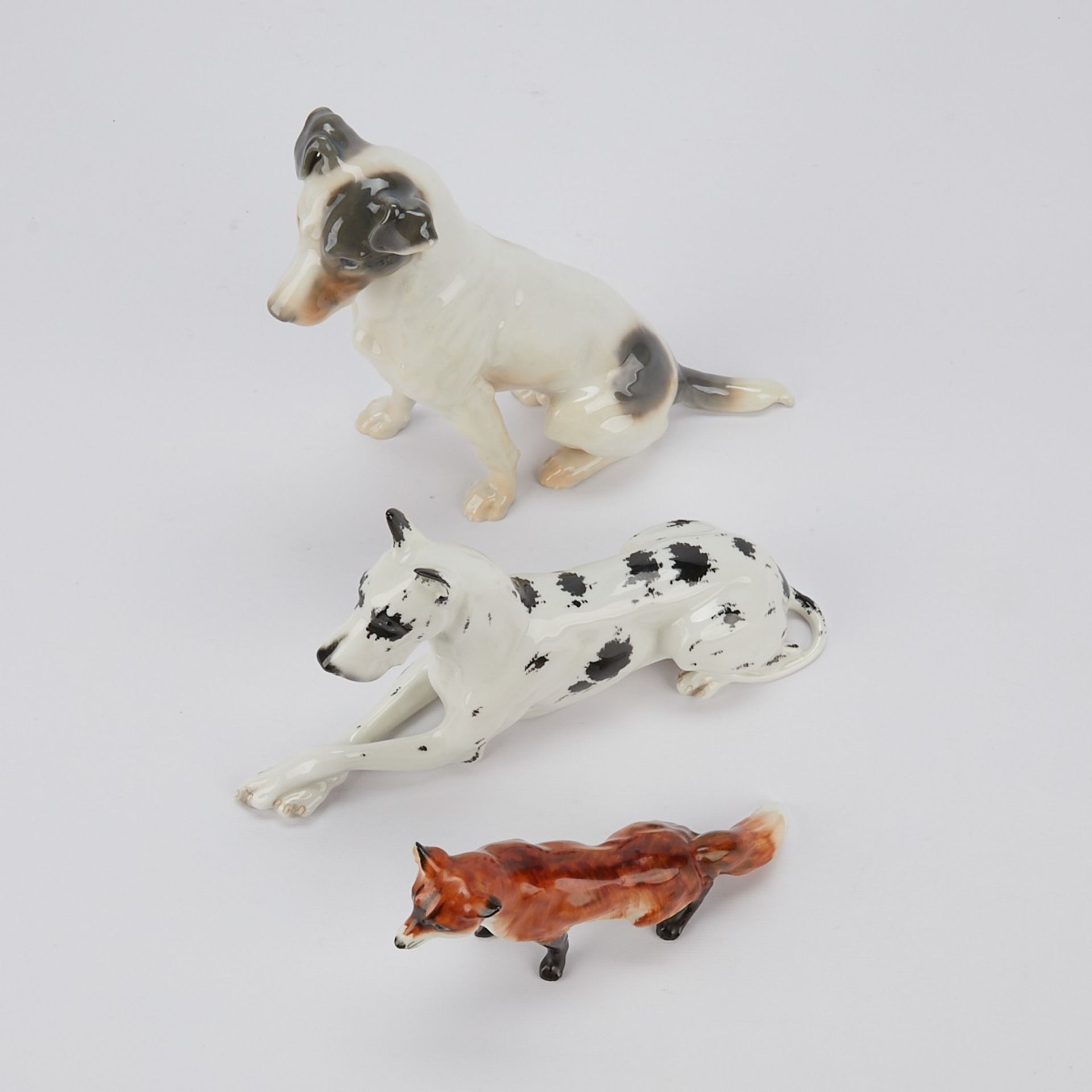 Group of 3 Porcelain Animals - Dogs and Fox - Image 13 of 13