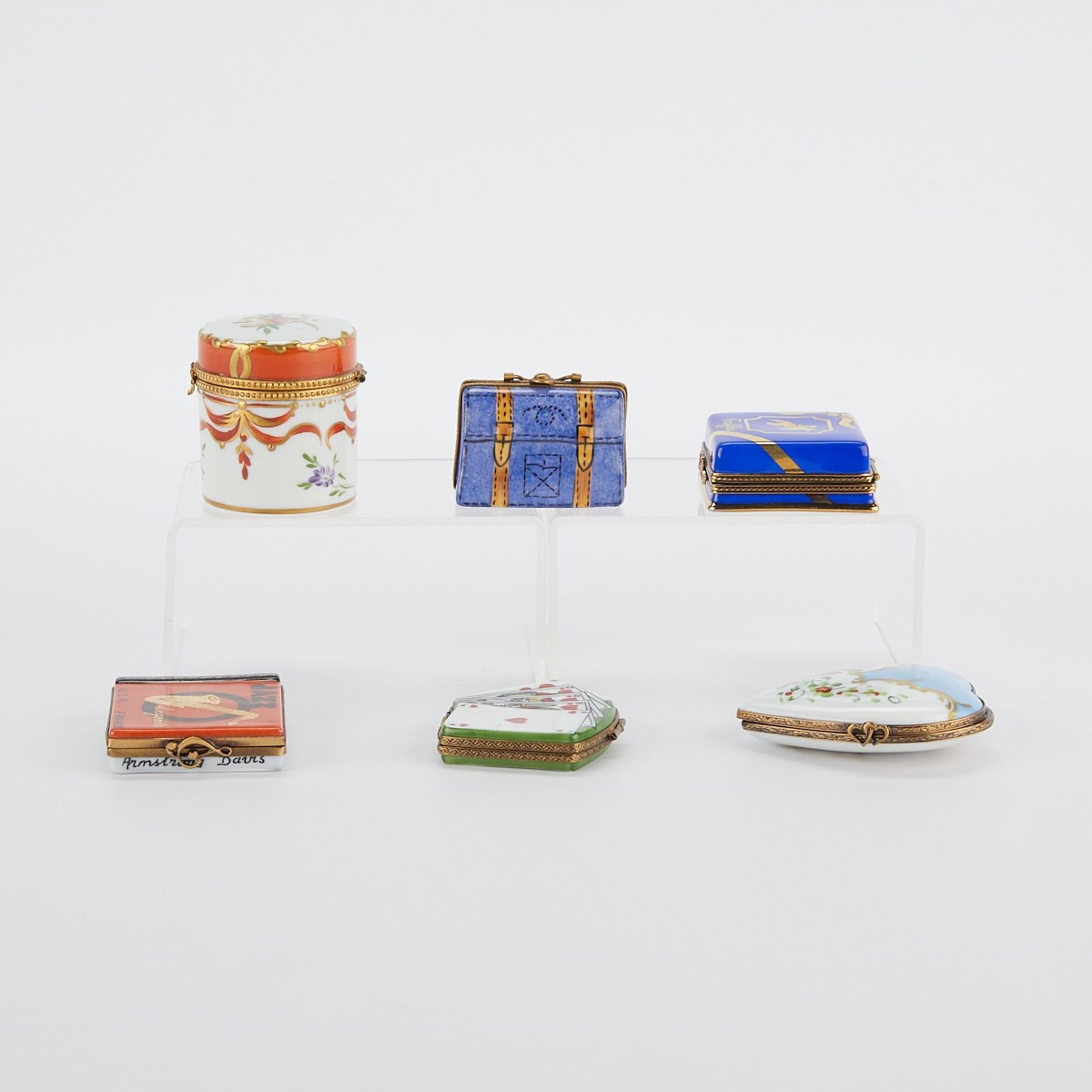 6 Porcelain Limoges Trinket Boxes - Image 3 of 14