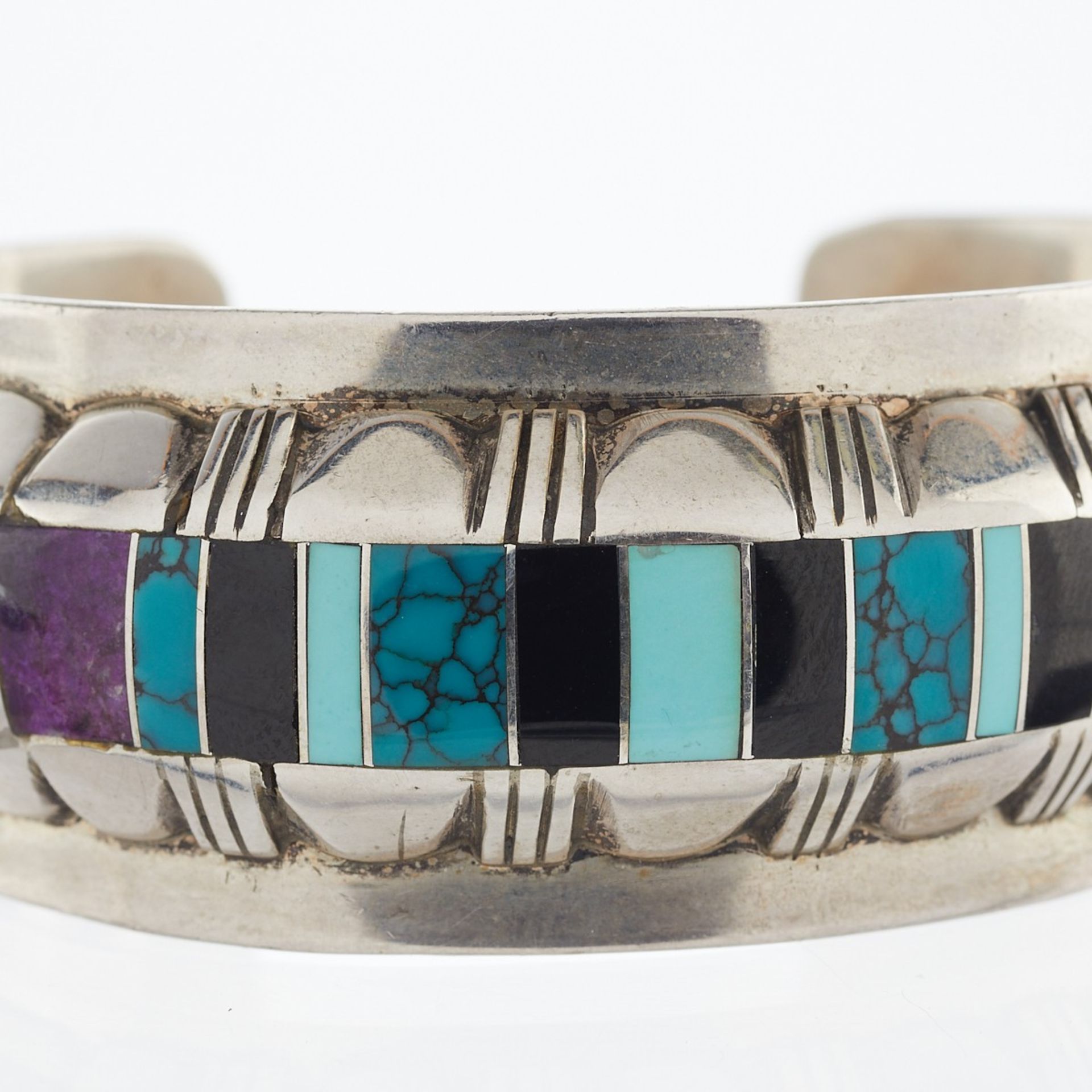 Southwest Sterling & Turquoise Cuff Bracelet - Image 7 of 9