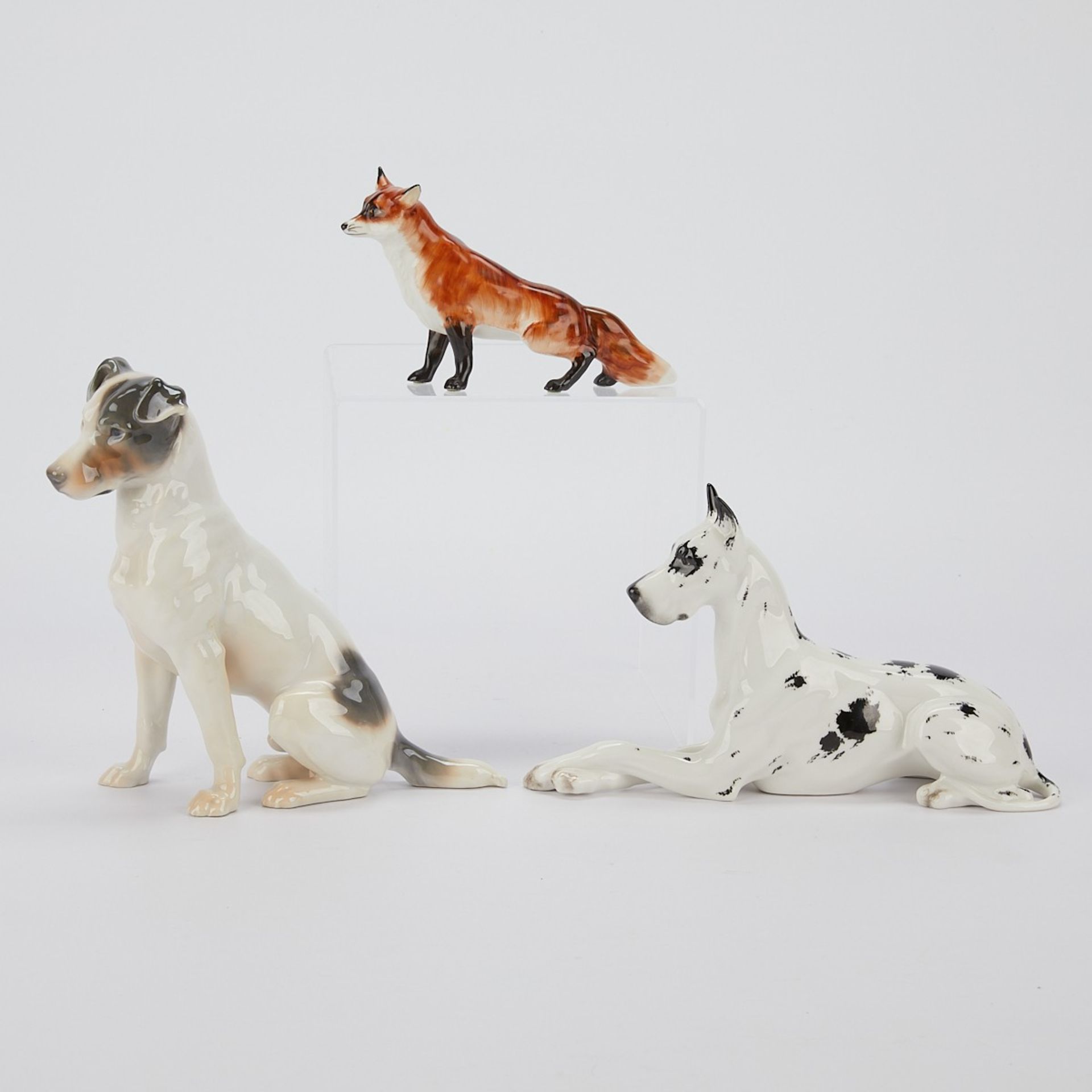 Group of 3 Porcelain Animals - Dogs and Fox - Image 6 of 13