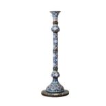 Large Enameled Middle Eastern Candlestick