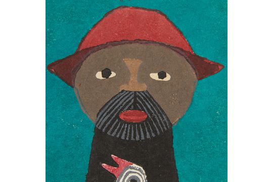 Umetaro Azechi Akai Boshi Red Hat Woodblock Print - Bild 7 aus 8