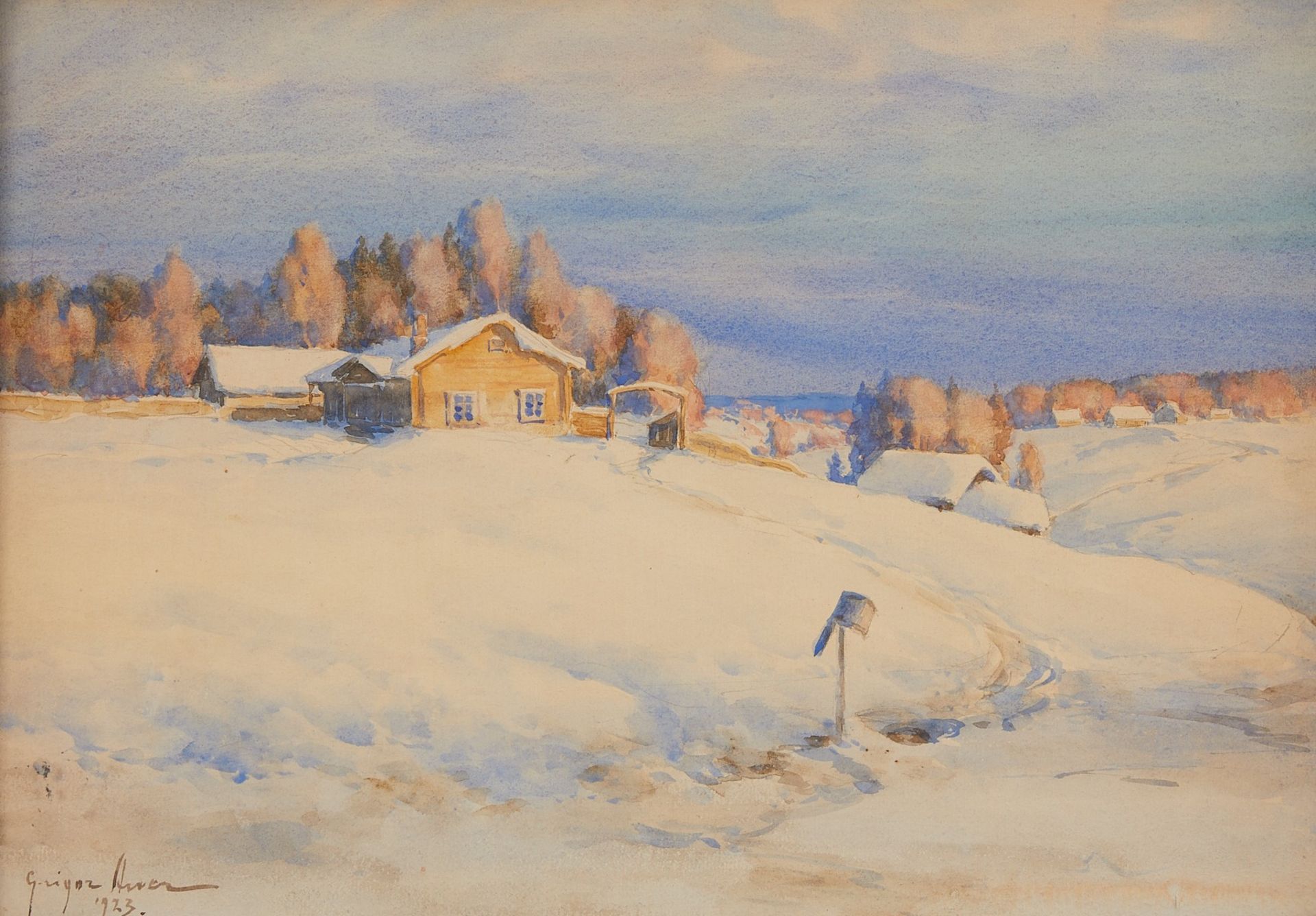 Grigor Auer Landscape Painting 1923 - Bild 2 aus 9