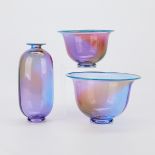 3 Transjo Hytta Multicolored Glass Vessels