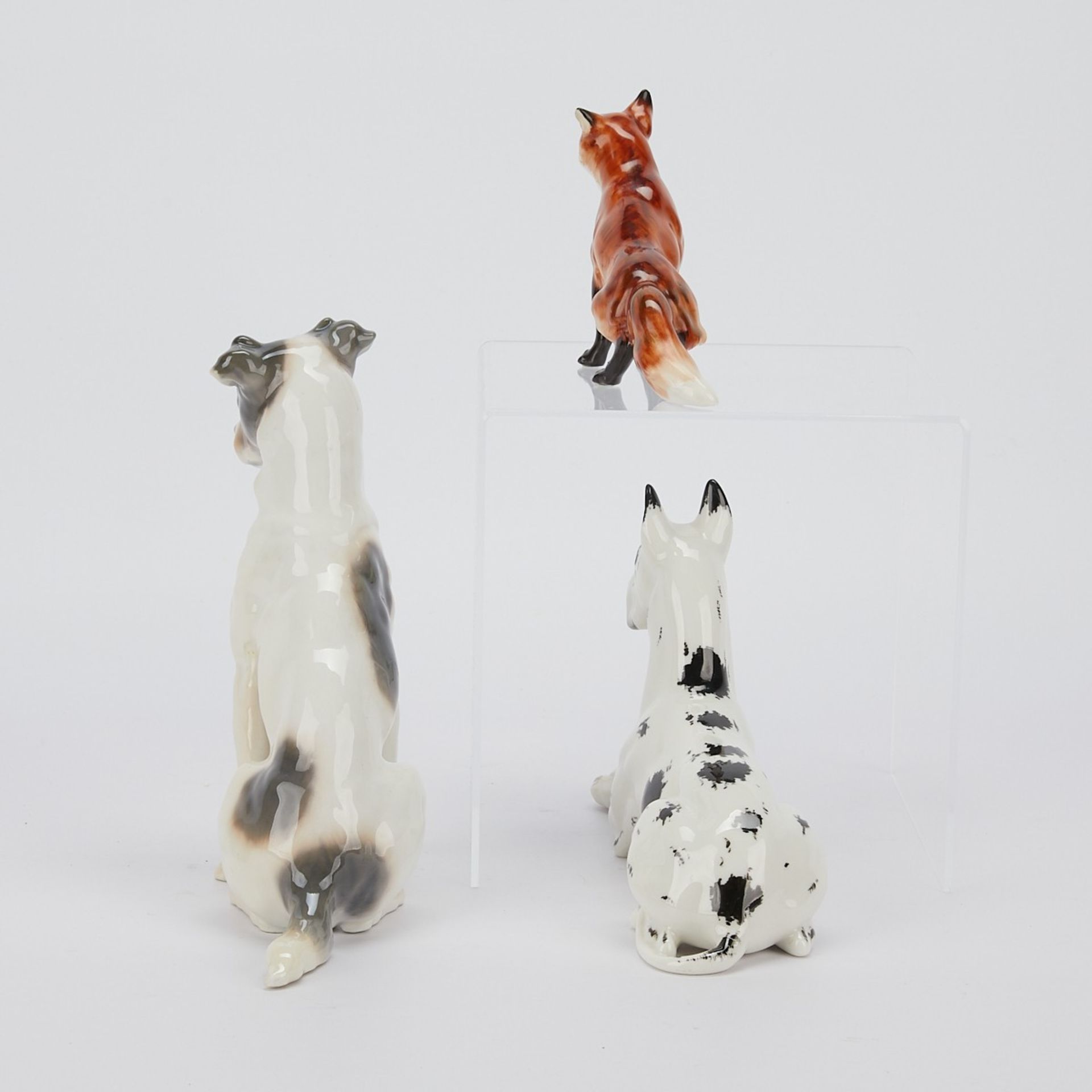 Group of 3 Porcelain Animals - Dogs and Fox - Image 4 of 13