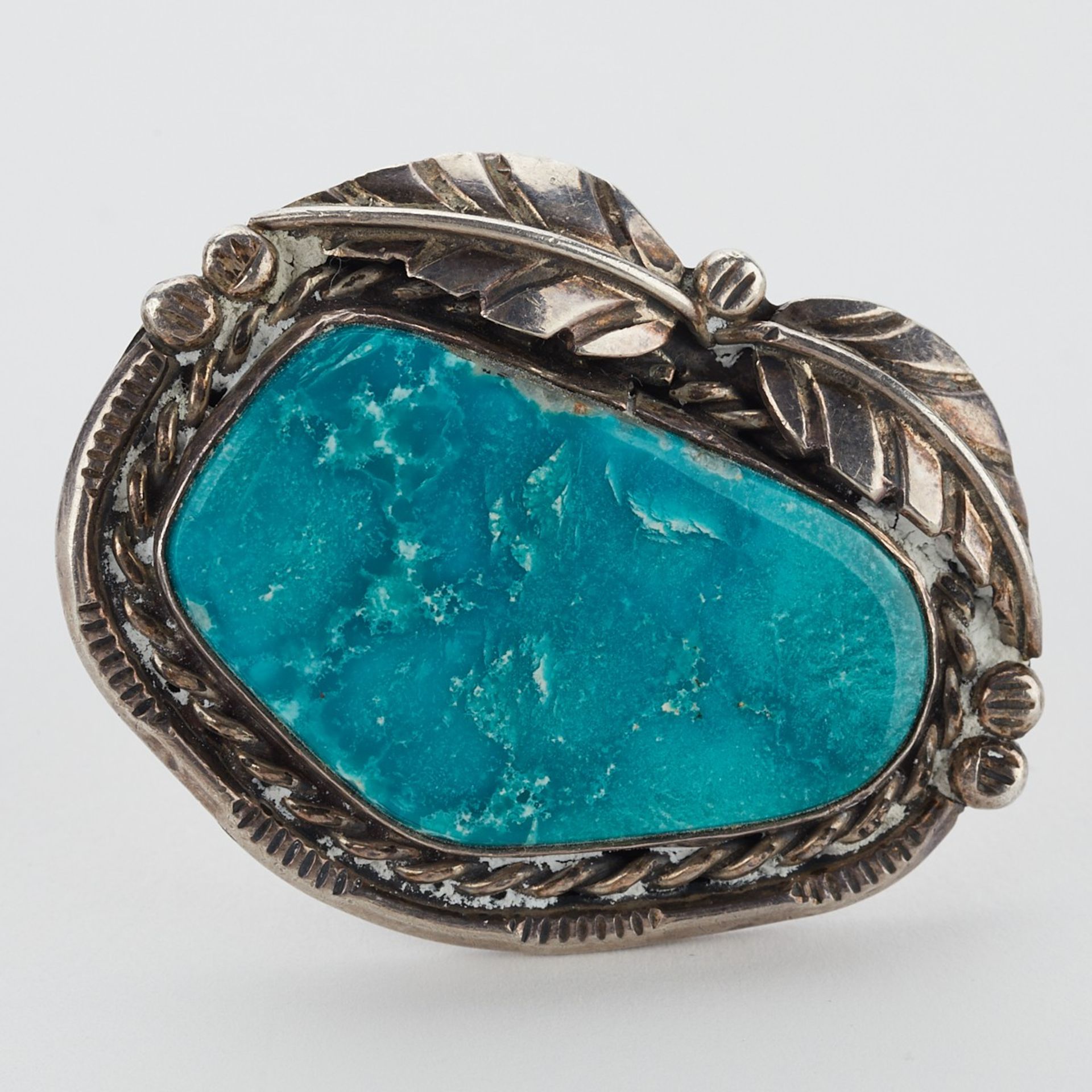 6 Southwest Turquoise Jewelry Rings, Pin, Bracelet - Image 9 of 16