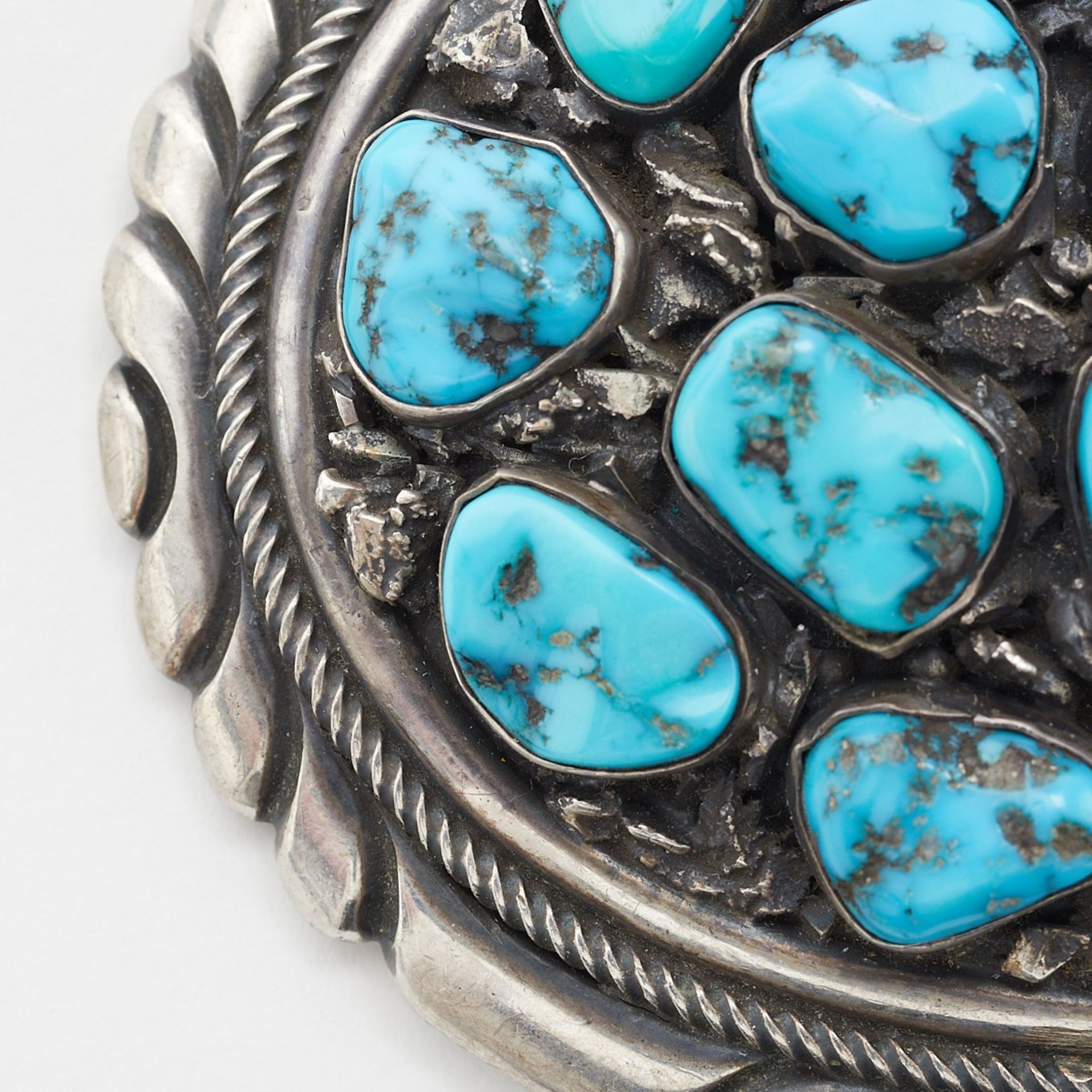 Harry Begay Sterling & Turquoise Belt Buckle - Image 3 of 6