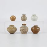 6 Mini Chinese Celadon & Crackle Glaze Jarlets