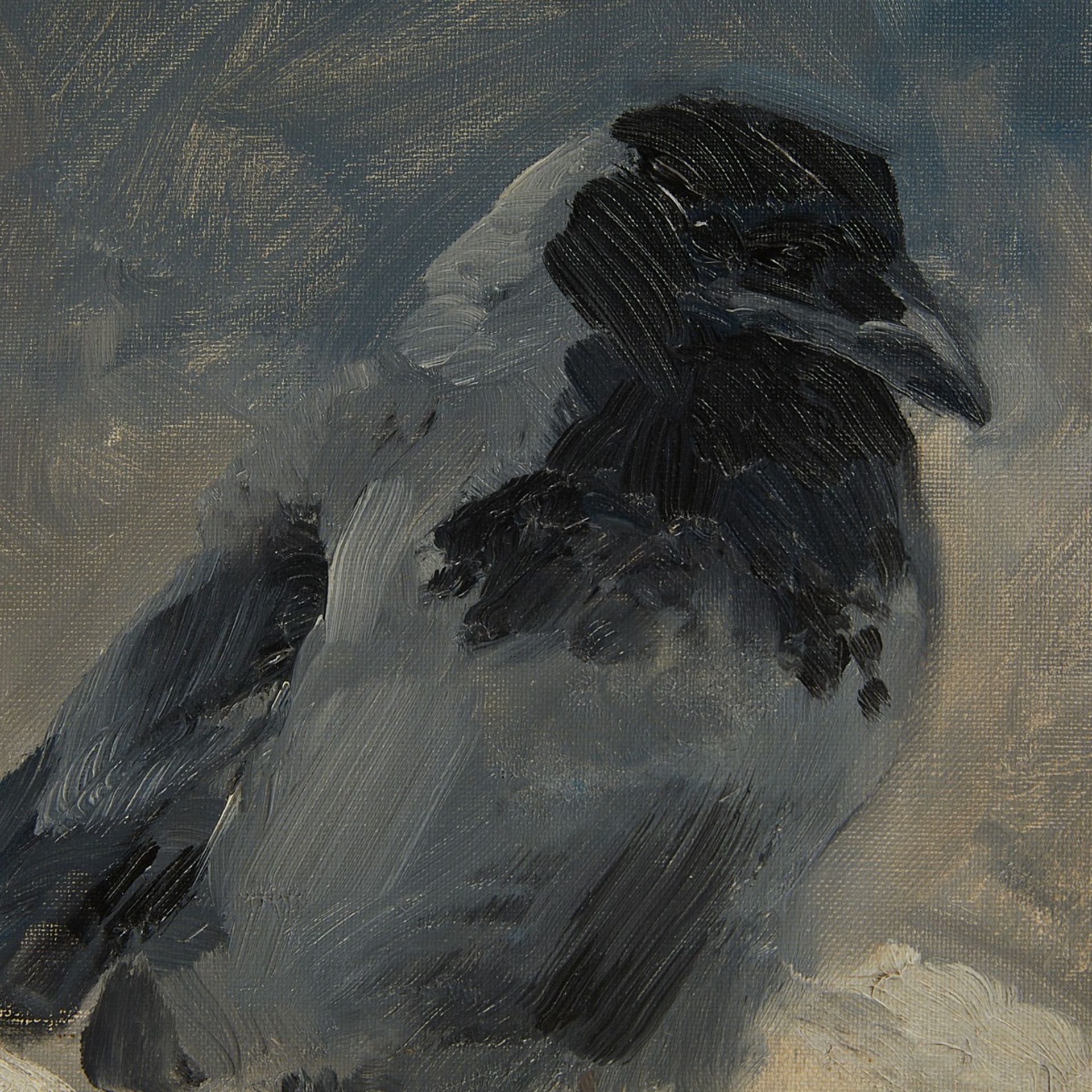 Mosse Stoopendaal Crows in Snow Painting 1943 - Bild 5 aus 7