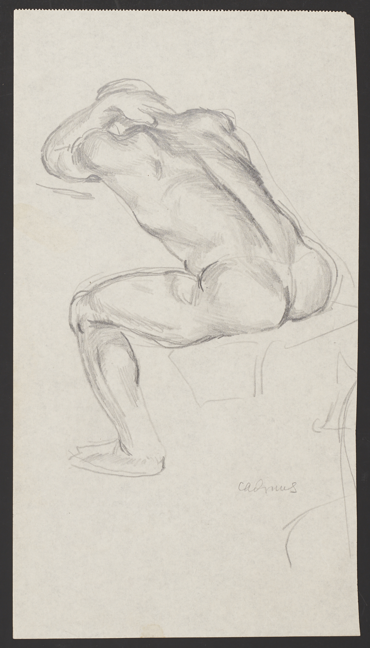 Paul Cadmus Nude Back View Graphite on Paper