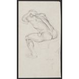 Paul Cadmus Nude Back View Graphite on Paper