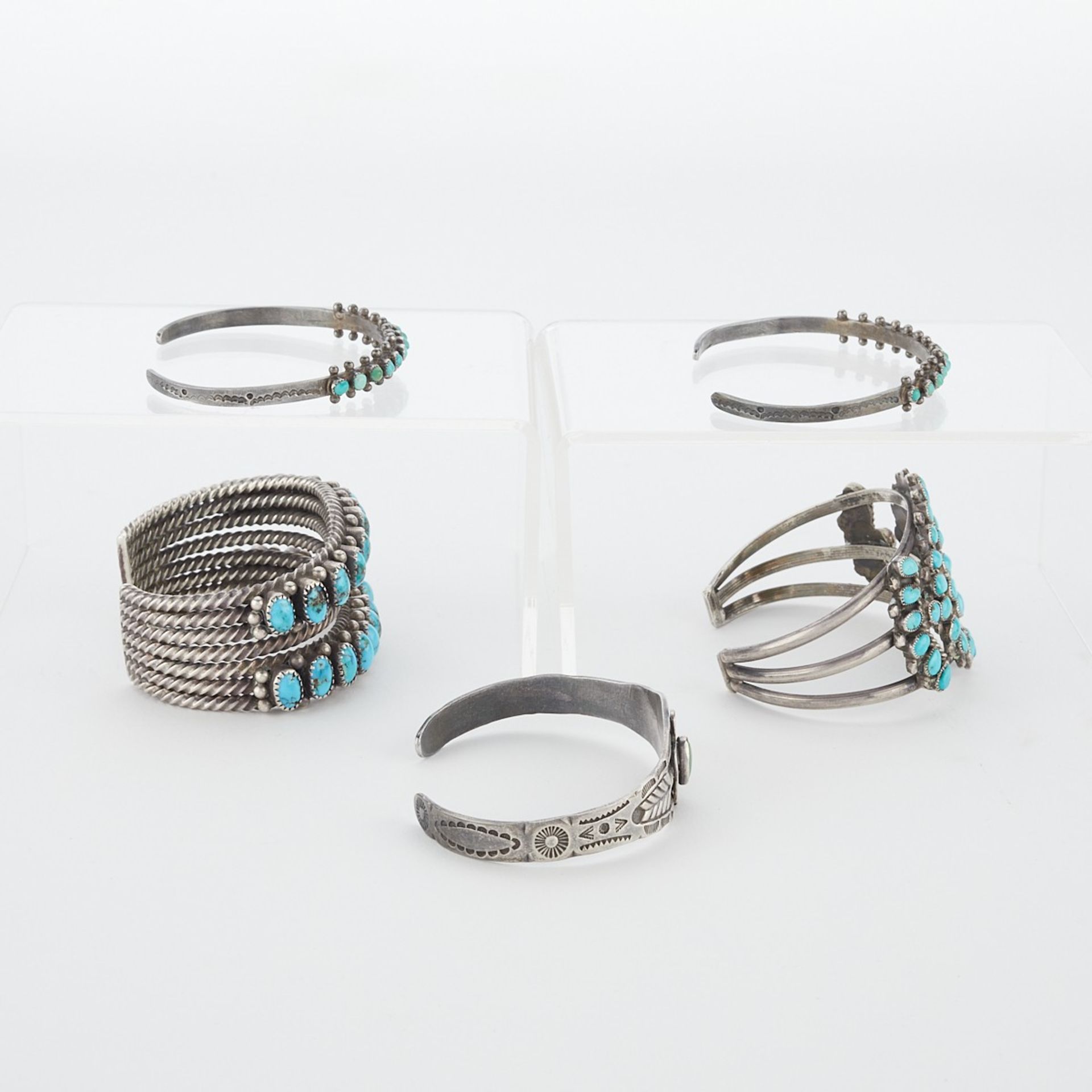 Group of 5 Southwest Turquoise Bracelet Cuffs - Image 6 of 10