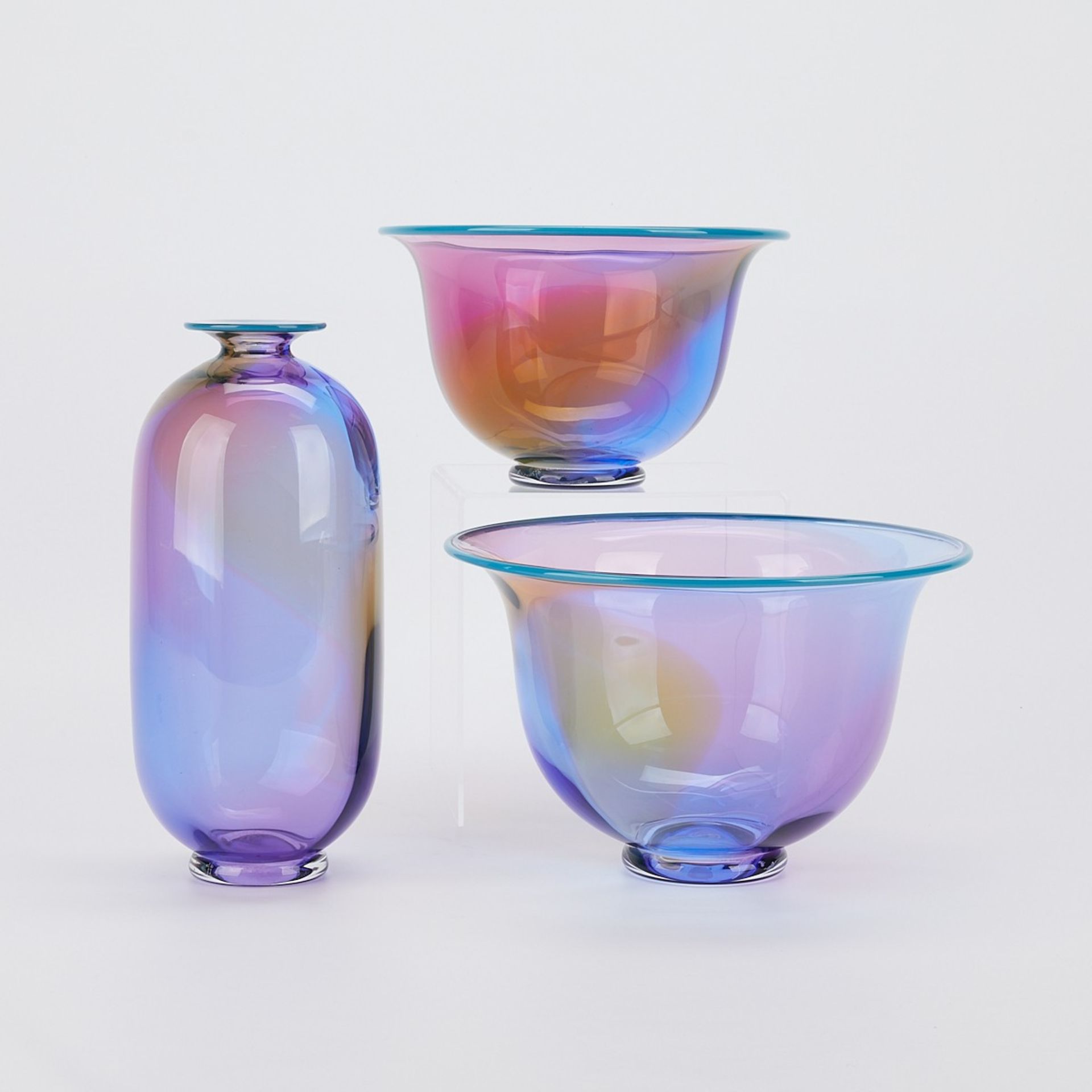 3 Transjo Hytta Multicolored Glass Vessels - Bild 3 aus 11