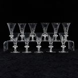 Set of 11 Steuben Teardrop Stemware