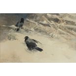 Mosse Stoopendaal Crows in Snow Painting 1943