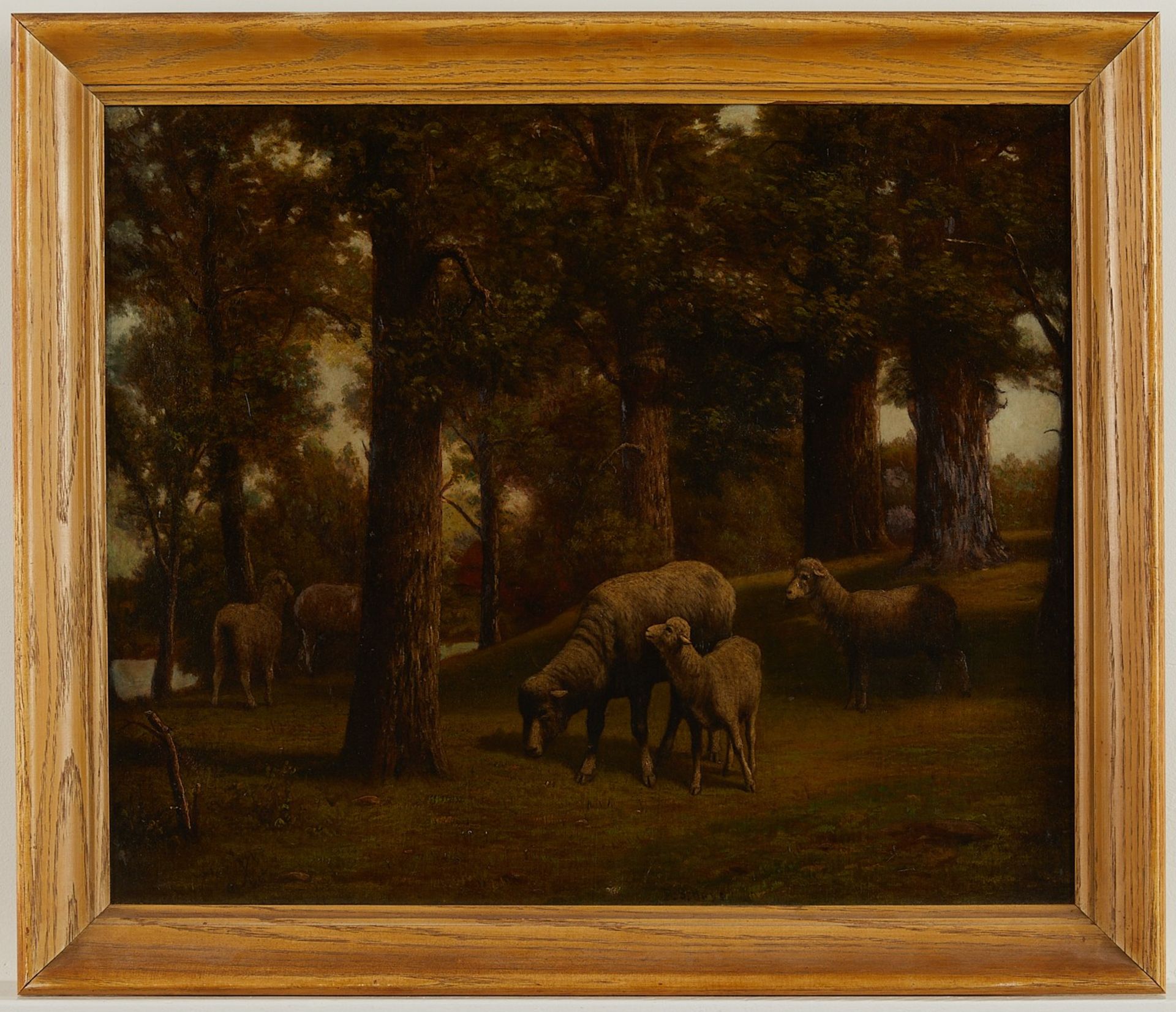 B.S. Hays Landscape Painting with Sheep - Bild 3 aus 7