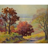 Carl Rawson Fall Landscape Oil Painting 1964