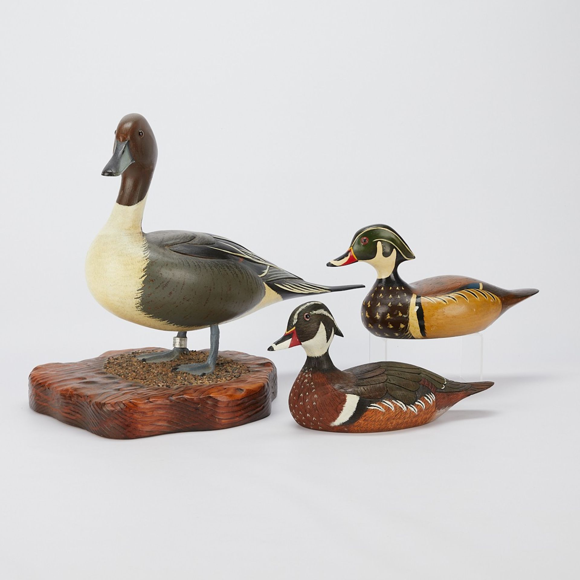 3 Carved Painted Duck Decoys & Models