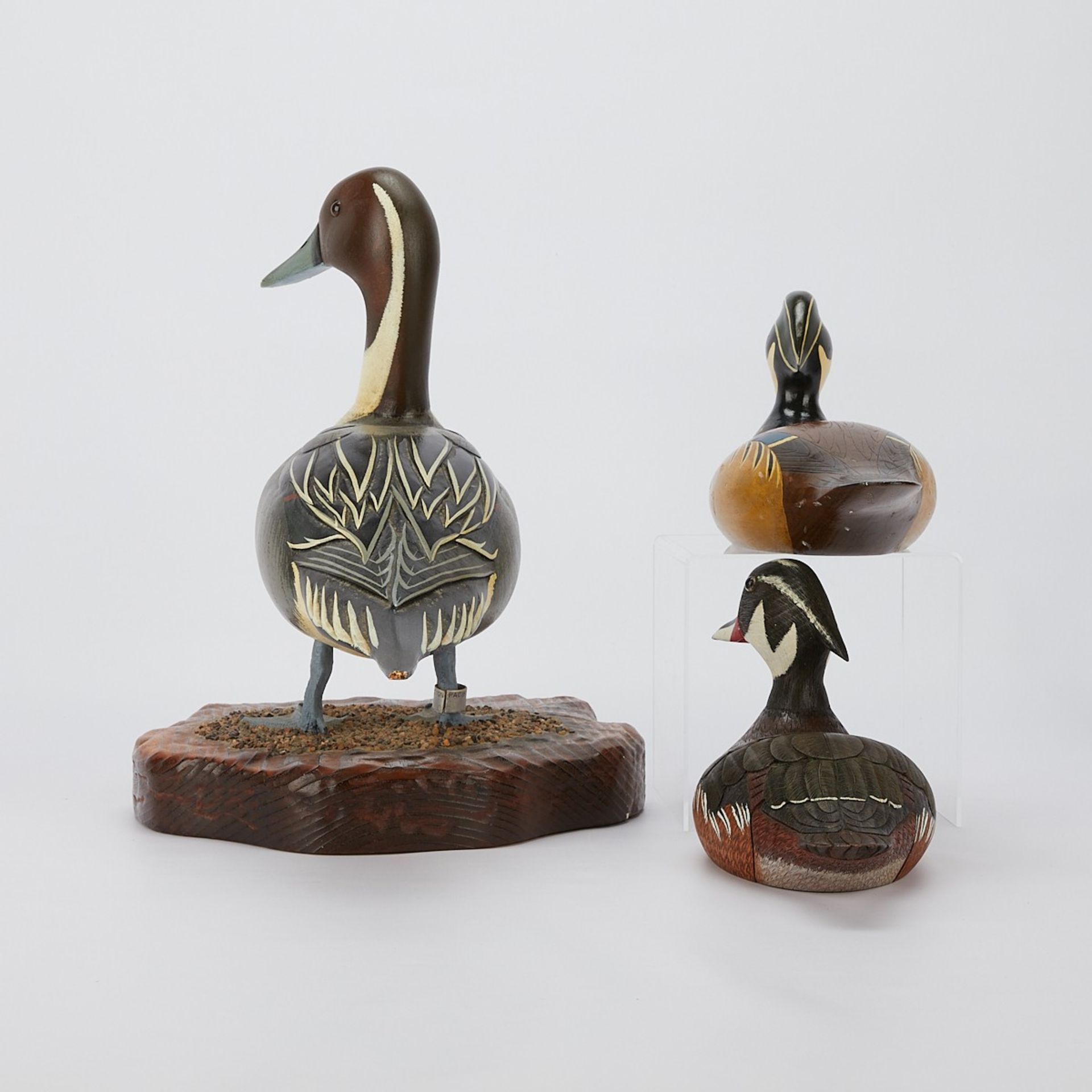 3 Carved Painted Duck Decoys & Models - Image 4 of 18