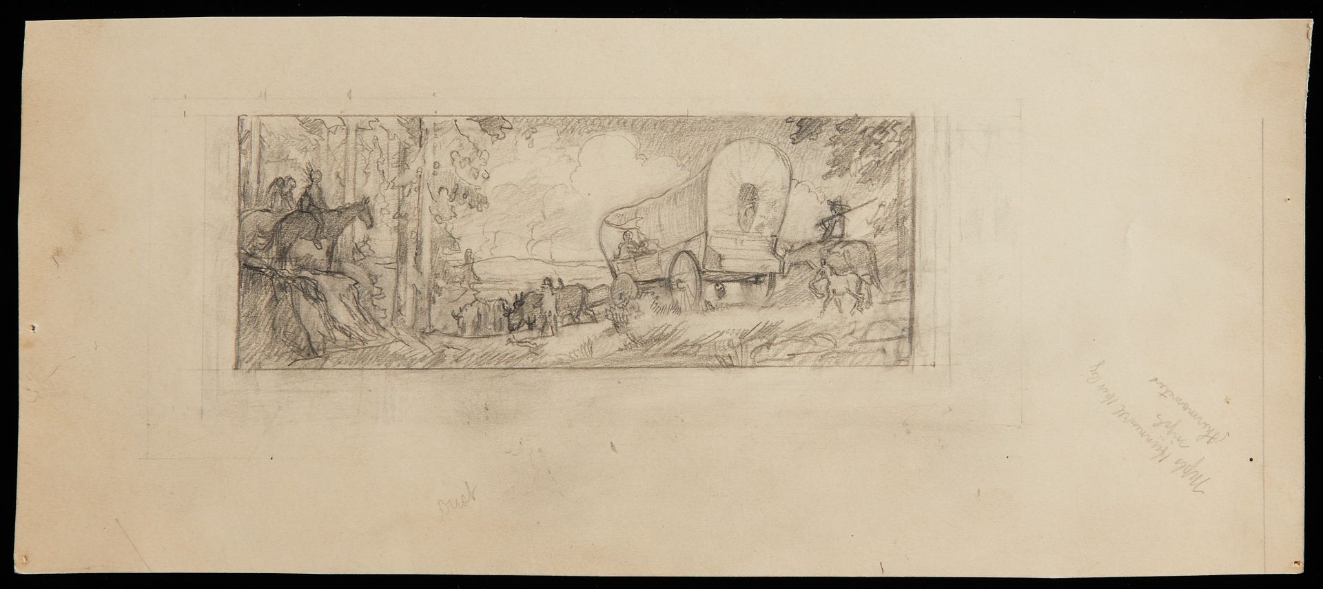 3 Edward Brewer Graphite Sketches Big Cats & Wagon - Image 4 of 17