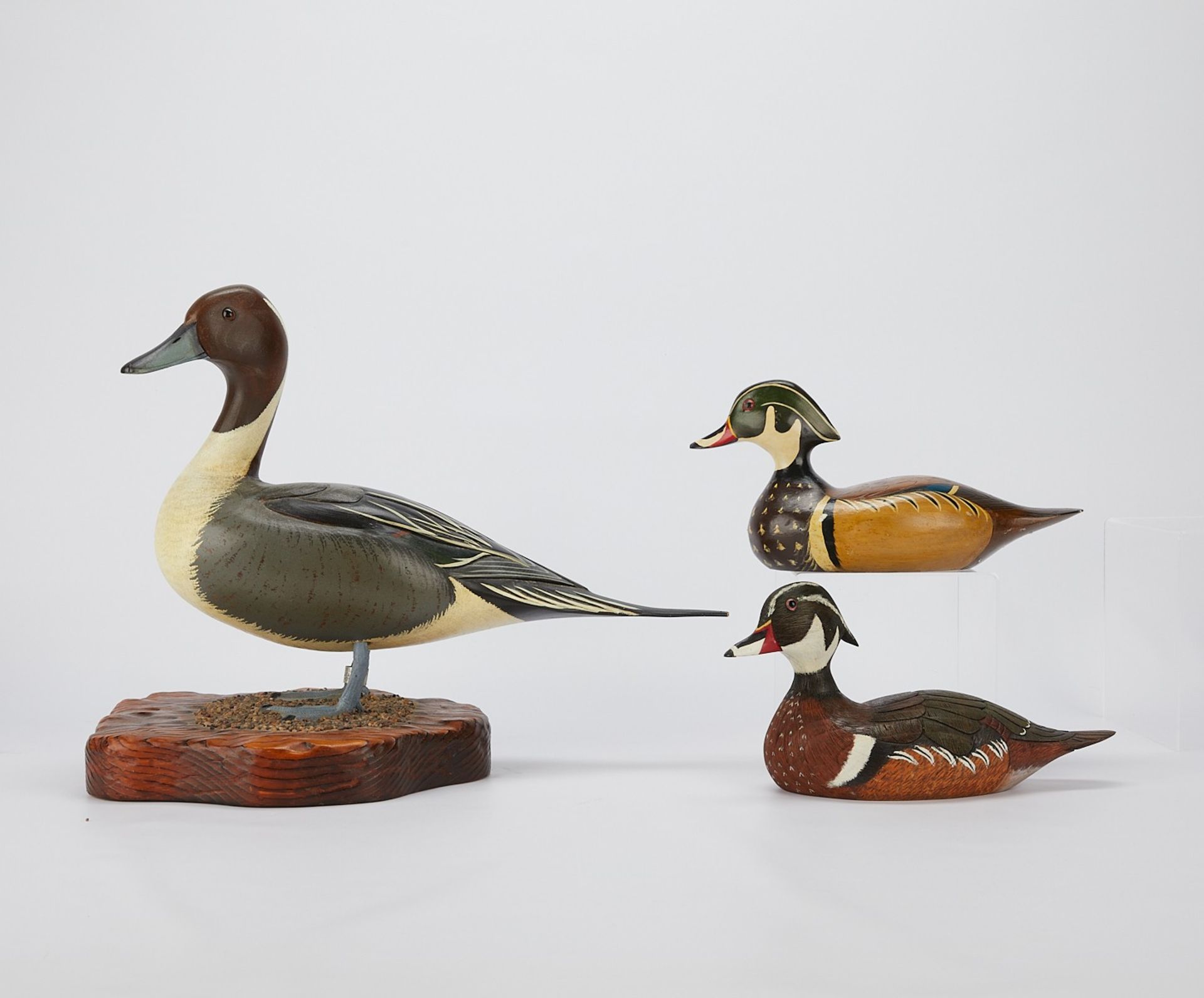 3 Carved Painted Duck Decoys & Models - Image 6 of 18