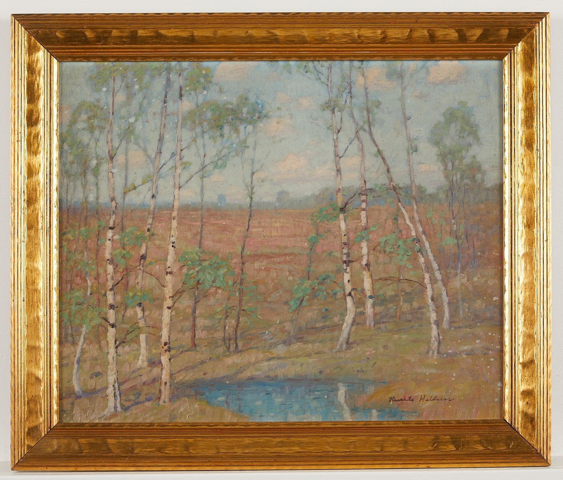 Knute Heldner "Silver Birches" Oil Painting 1932 - Bild 3 aus 8