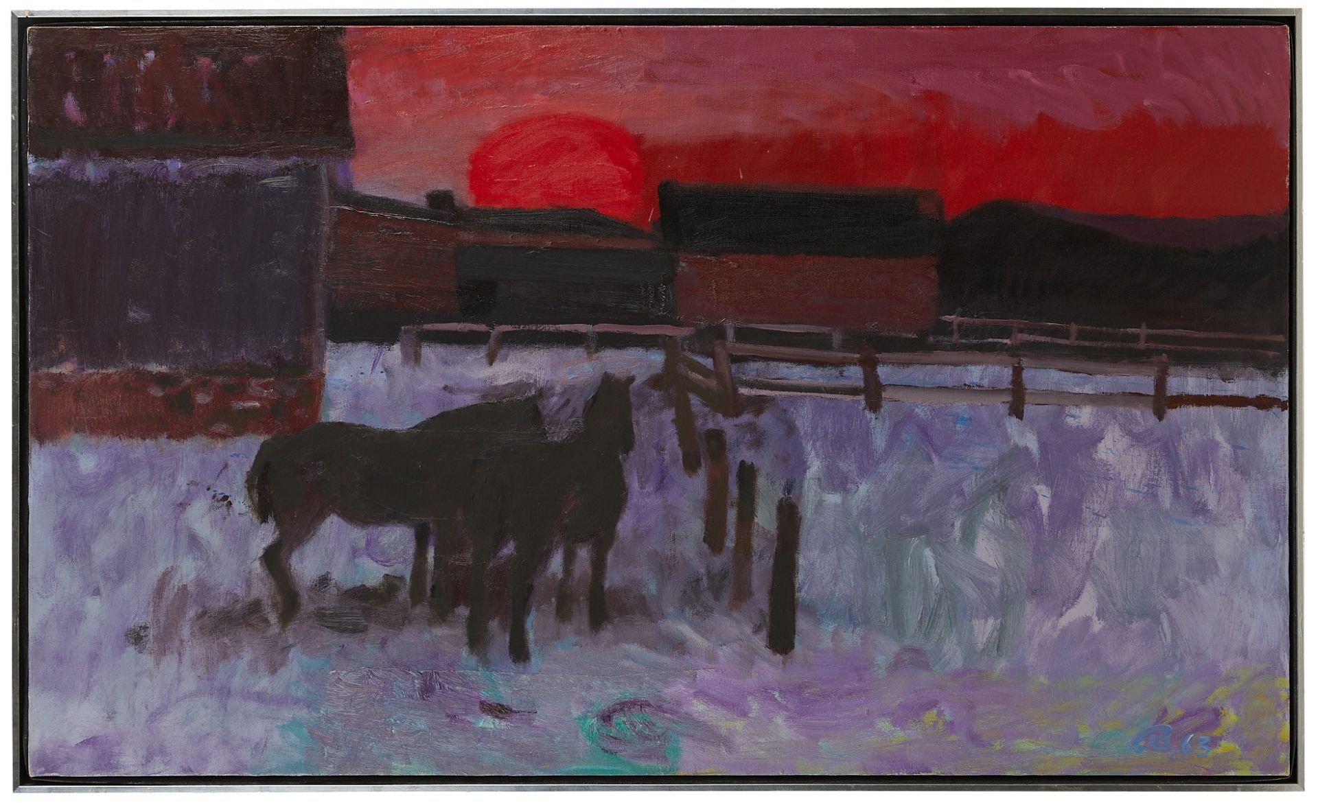 Cameron Booth "Sunset" 1963 Oil on Canvas - Bild 3 aus 5