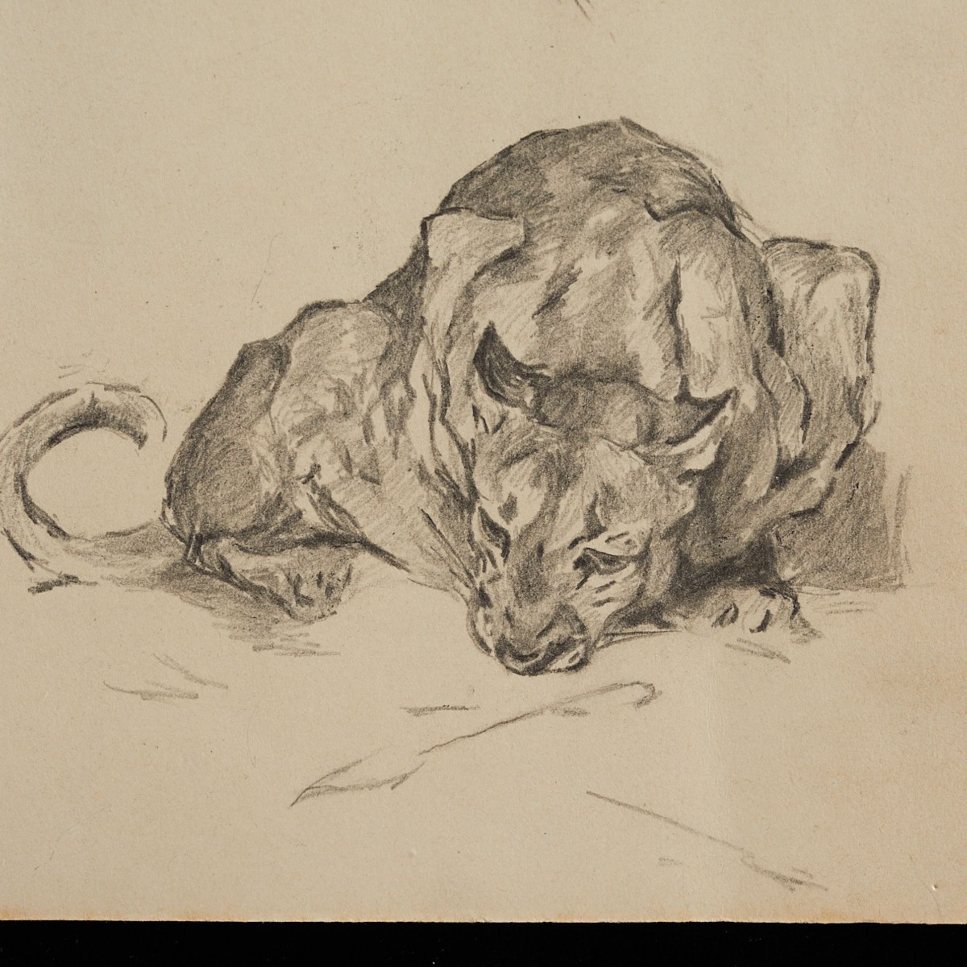 3 Edward Brewer Graphite Sketches Big Cats & Wagon - Image 8 of 17