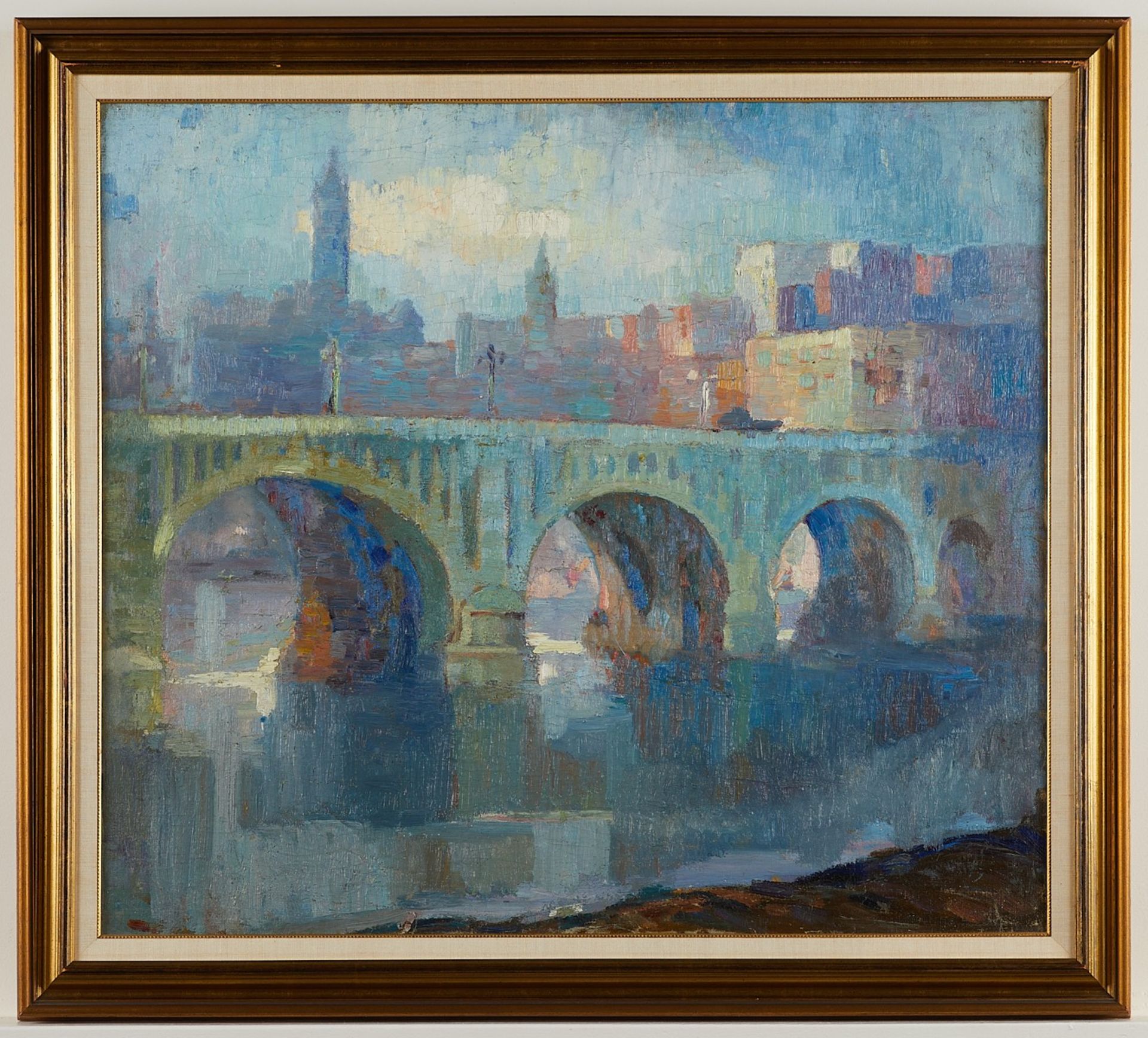 Knute Heldner "Third Ave. Bridge #2" Painting 1914 - Bild 3 aus 5