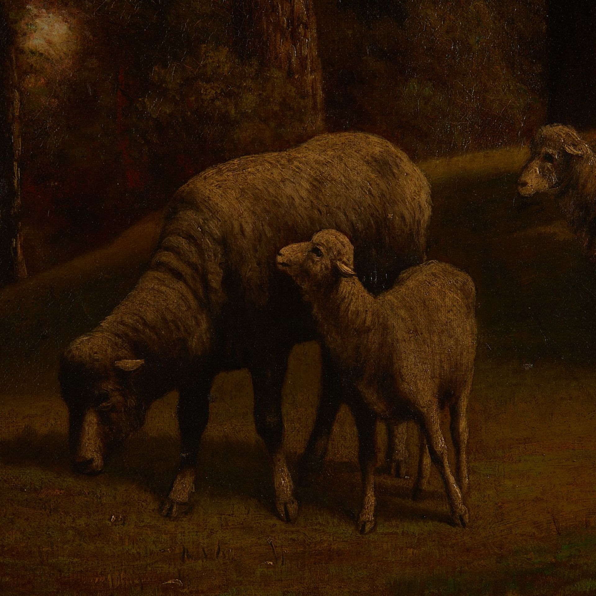 B.S. Hays Landscape Painting with Sheep - Bild 4 aus 7